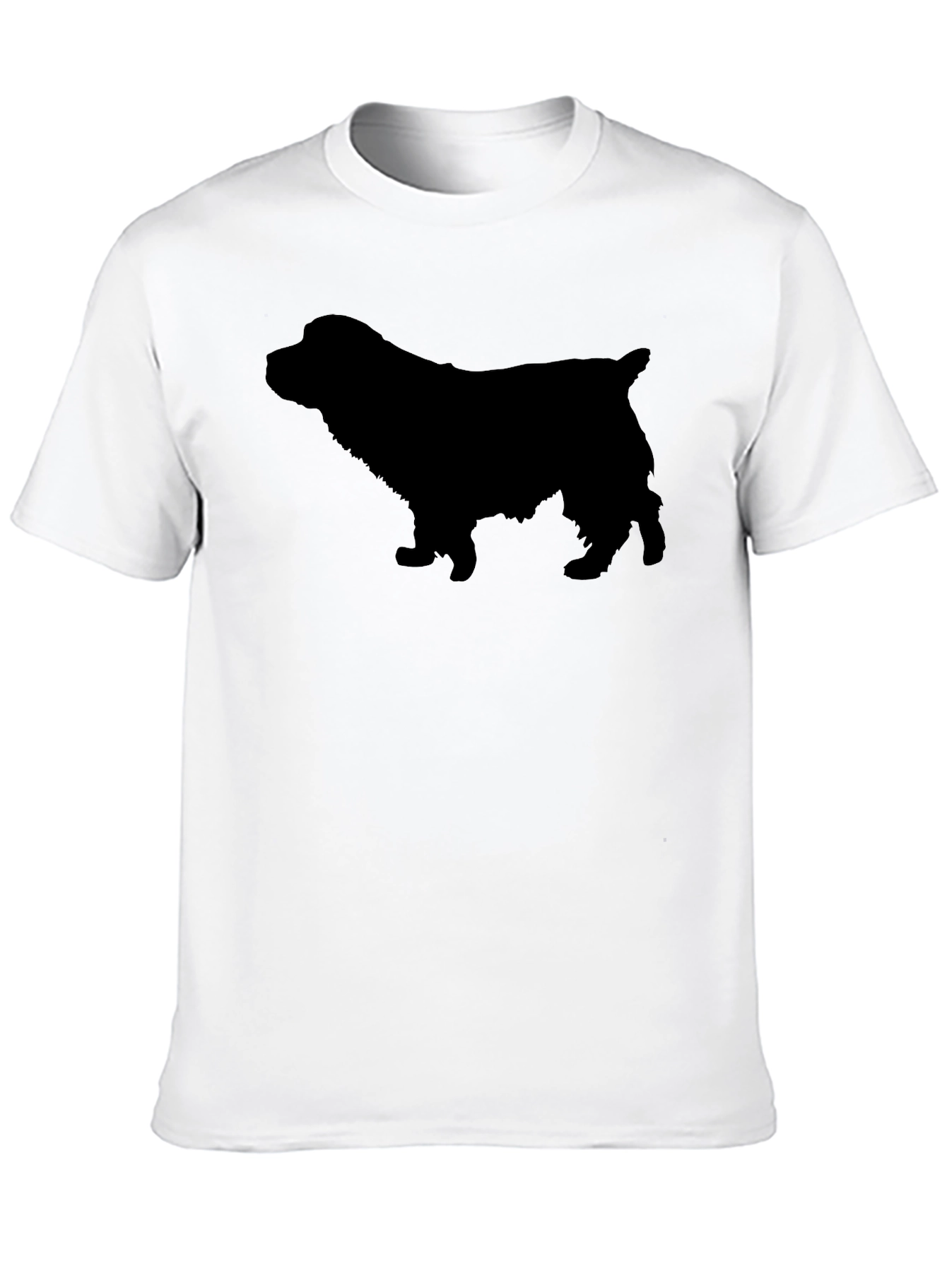 Black Black Spaniel Dog Silhouette T-Shirt view 10