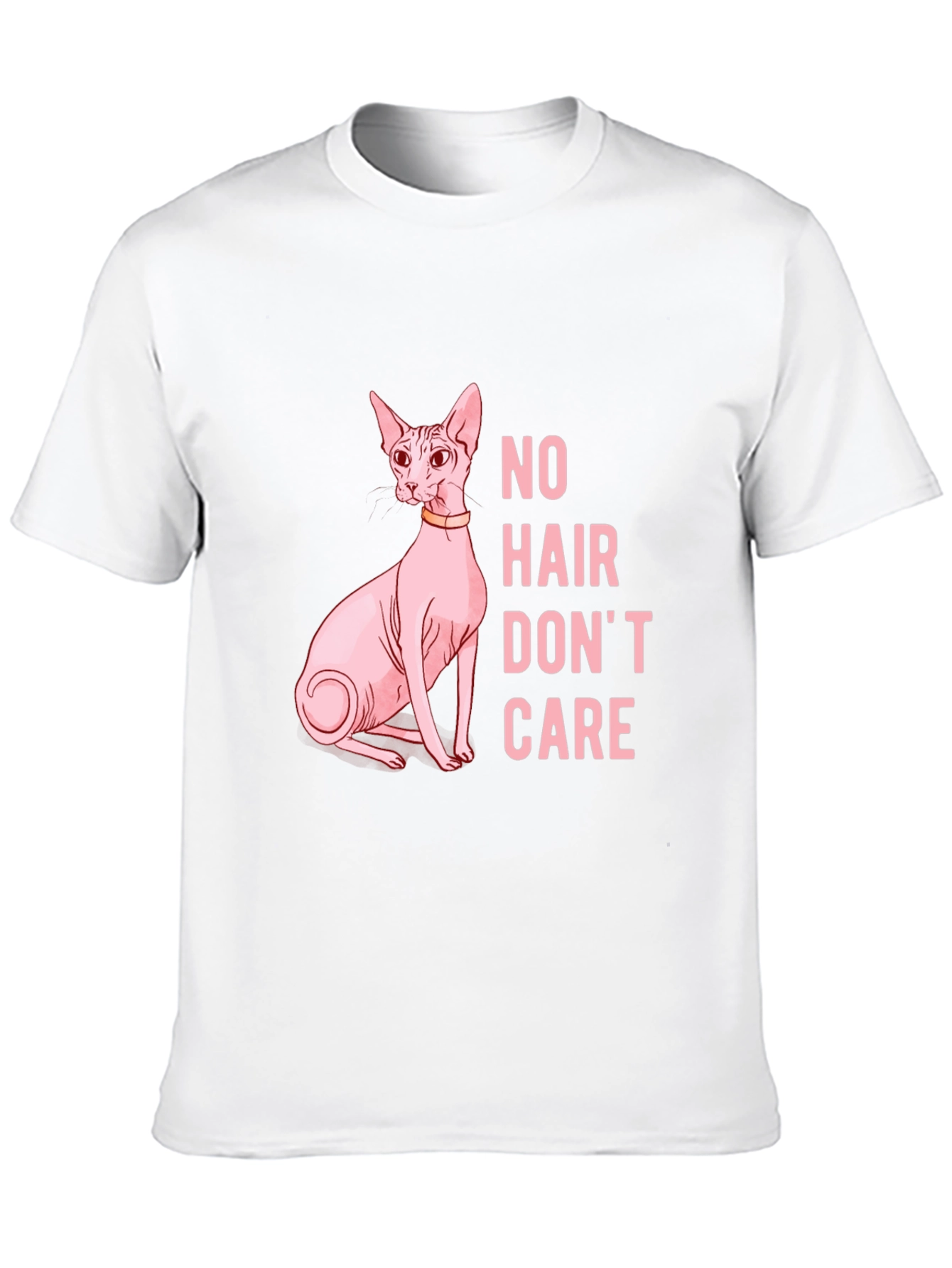 Black Hairless Cat Lover T-Shirt - Funny No Hair Don't Care Tee view 10