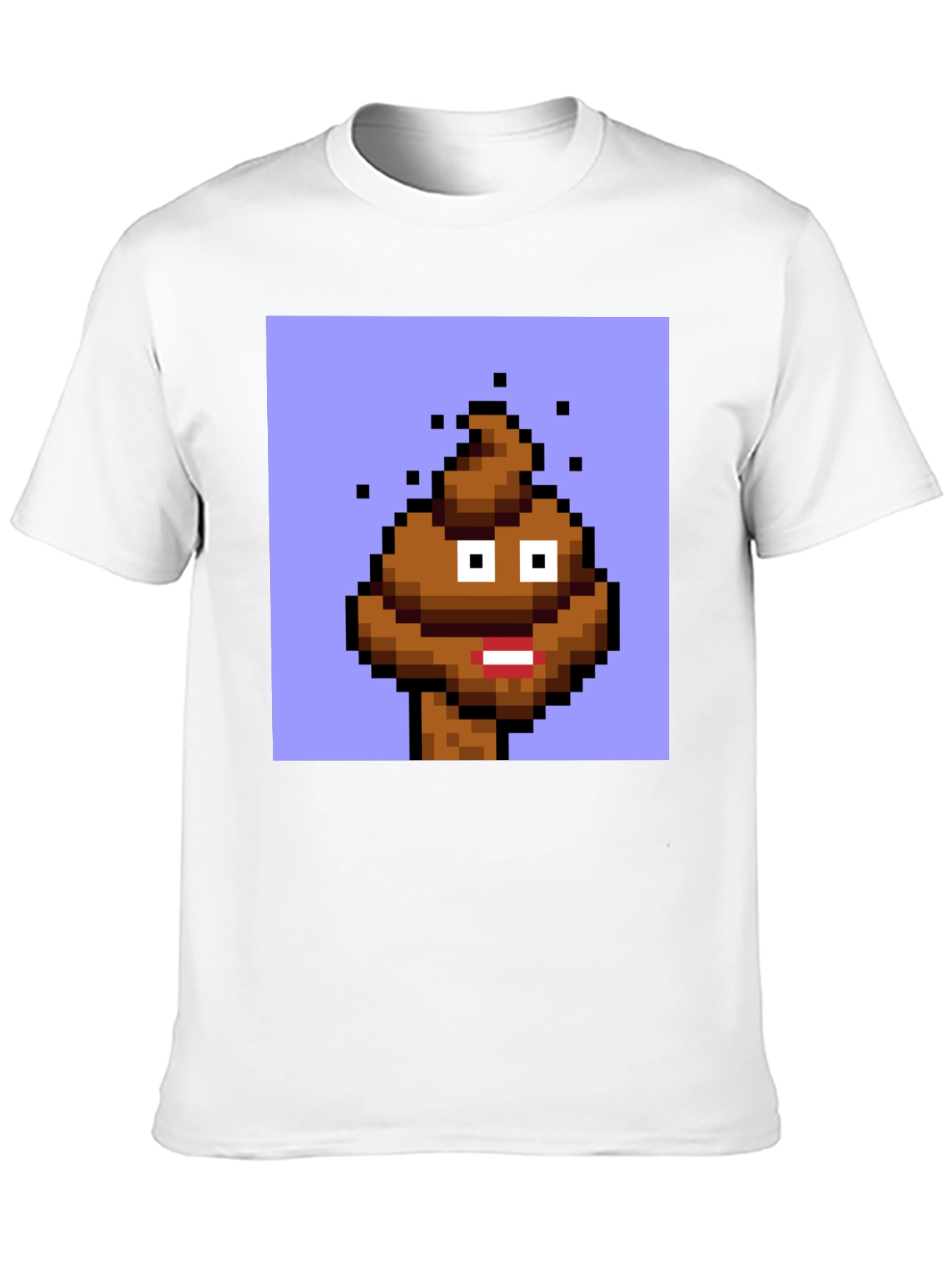 Black Pixel Poop Emoji Graphic Tee - Black Unisex T-Shirt view 10