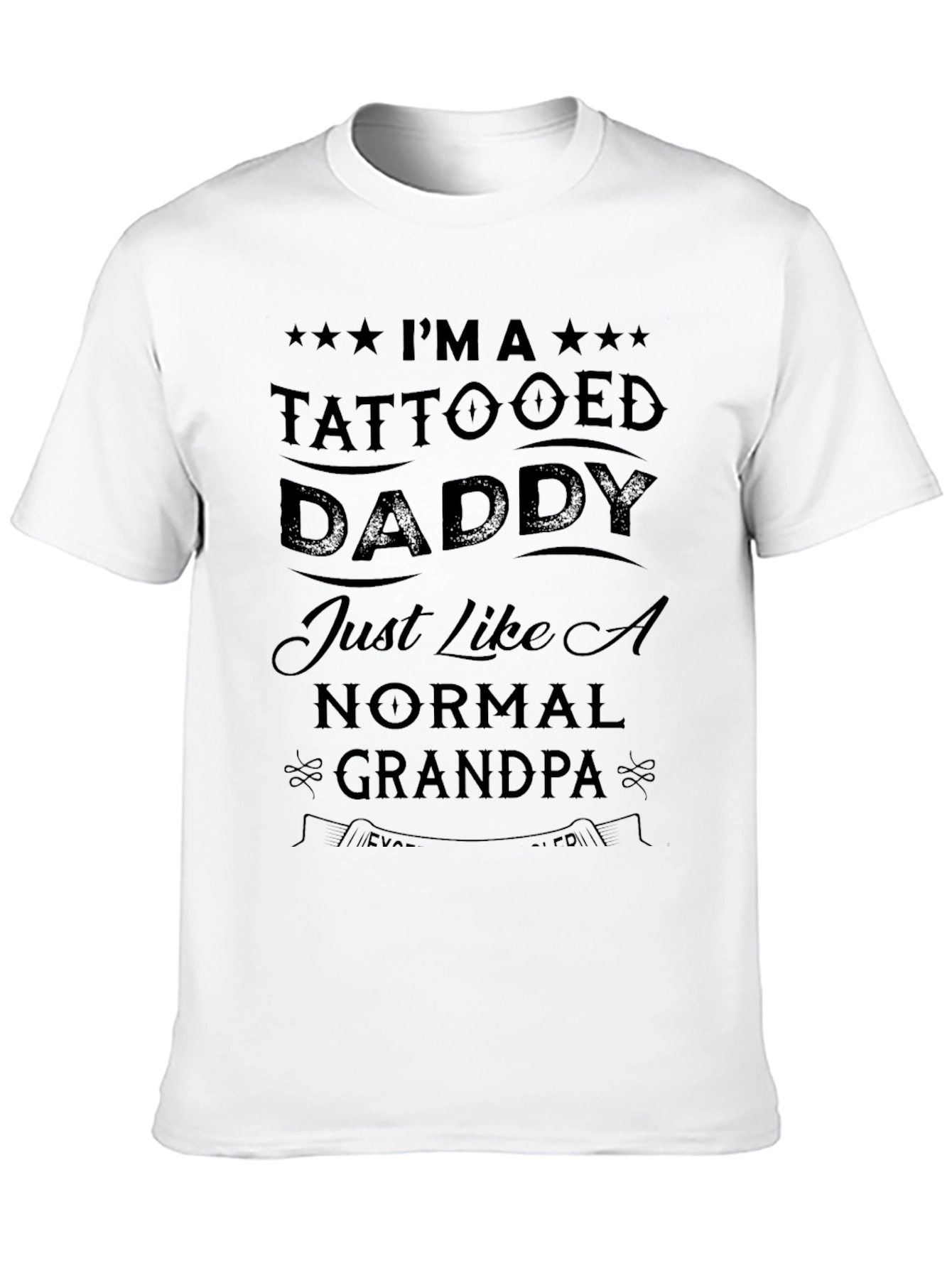 Black Tattooed Daddy Graphic T-Shirt - Novelty Men's Tee view 10