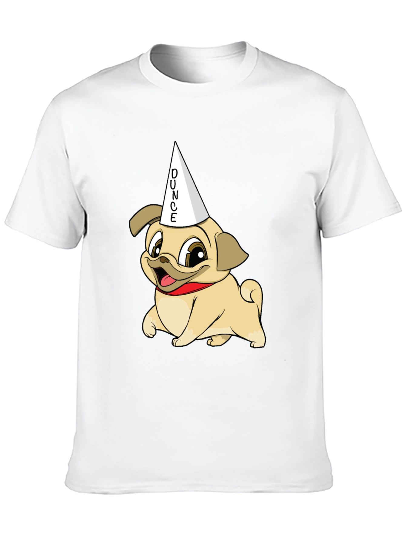 Black Dunce Pug Graphic Tee - Funny Dog Shirt view 10