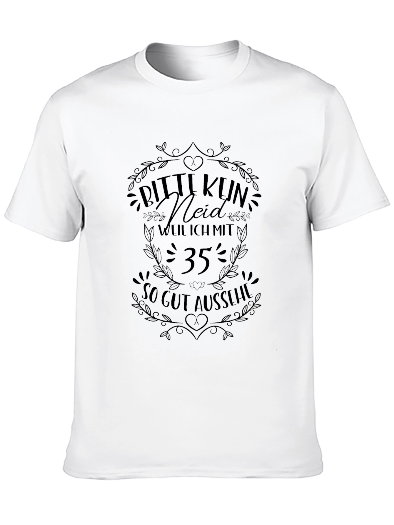 Black Funny 35th Birthday T-Shirt: Bitte Kun Neid! view 10