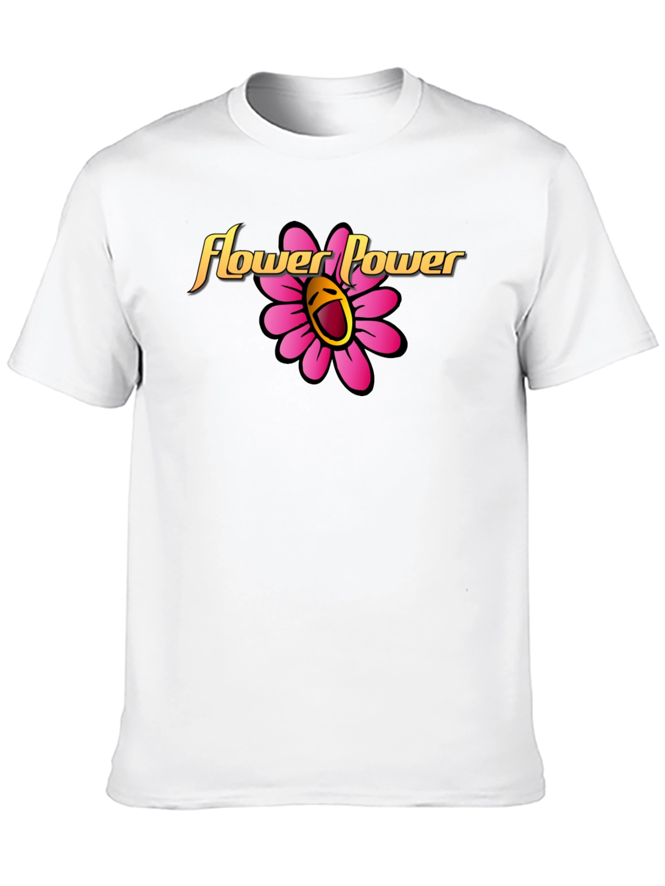 Black Flower Power Graphic Tee - Black Cotton Shirt view 10