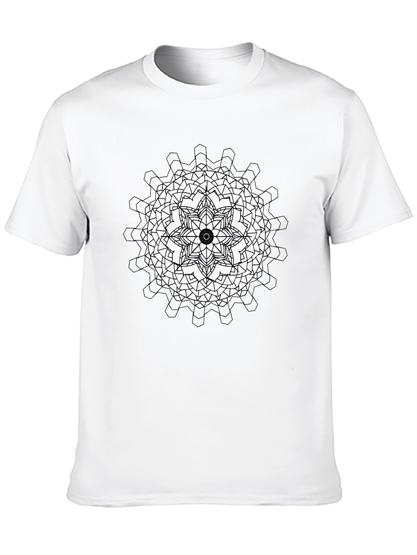 Black Geometric Mandala Graphic Tee - Black view 10