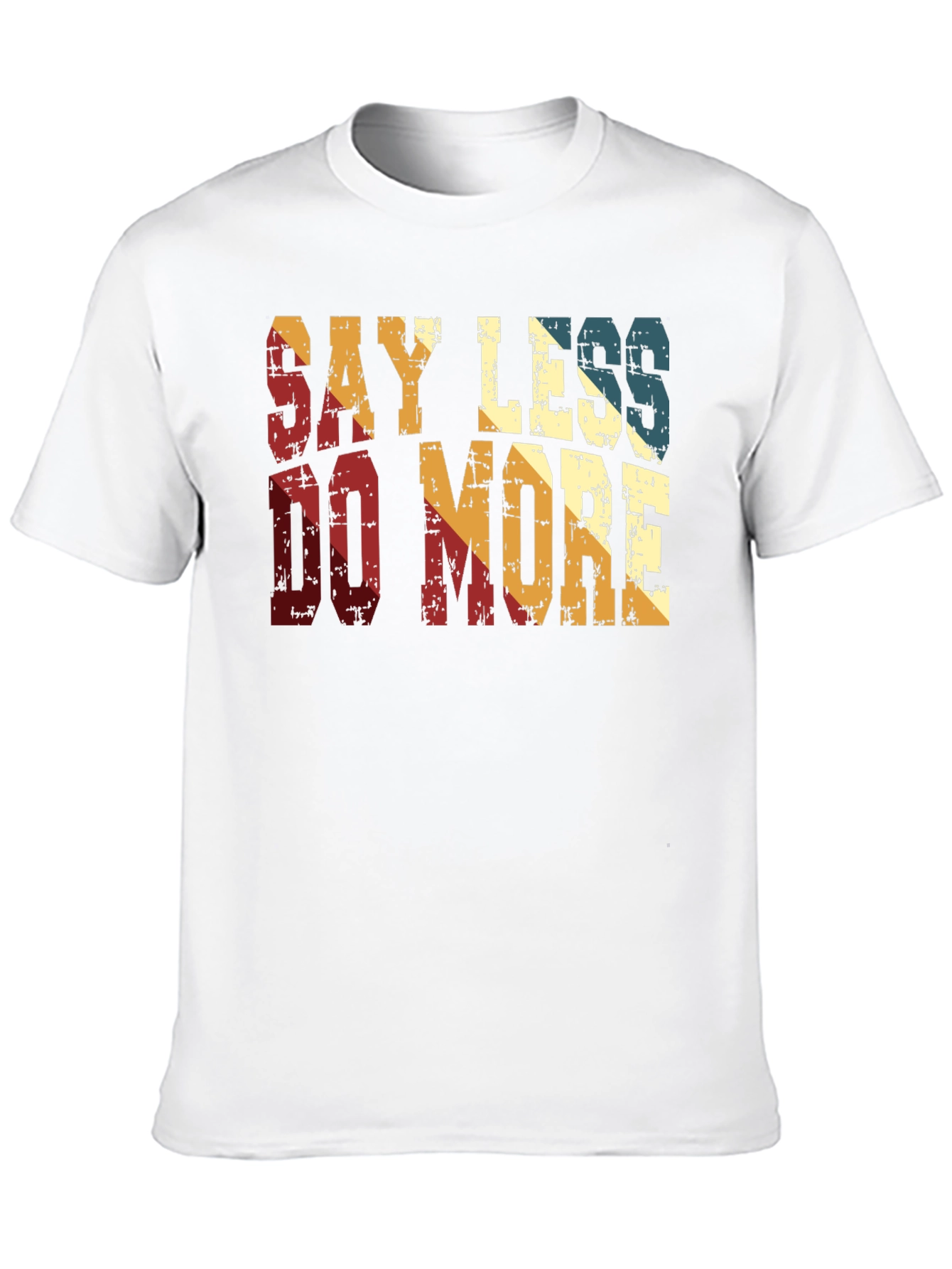 Black Say Less Do More Retro Style T-Shirt view 10