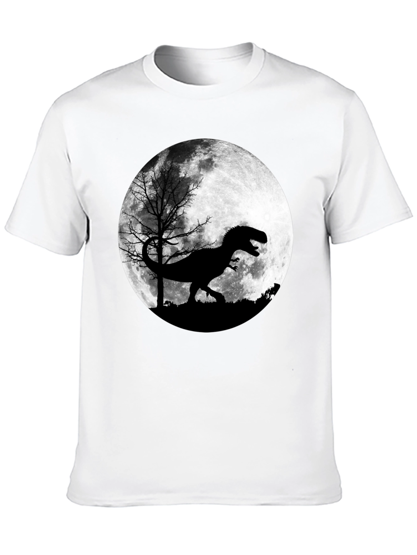 Black Dinosaur Moon Graphic T-Shirt view 10
