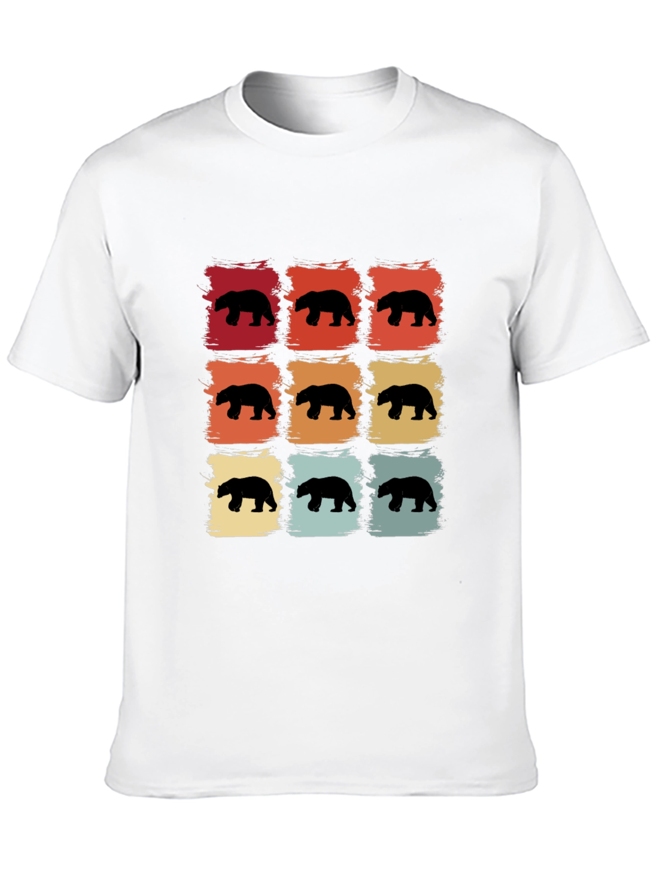 Black Retro Bear Silhouette Graphic T-Shirt view 10