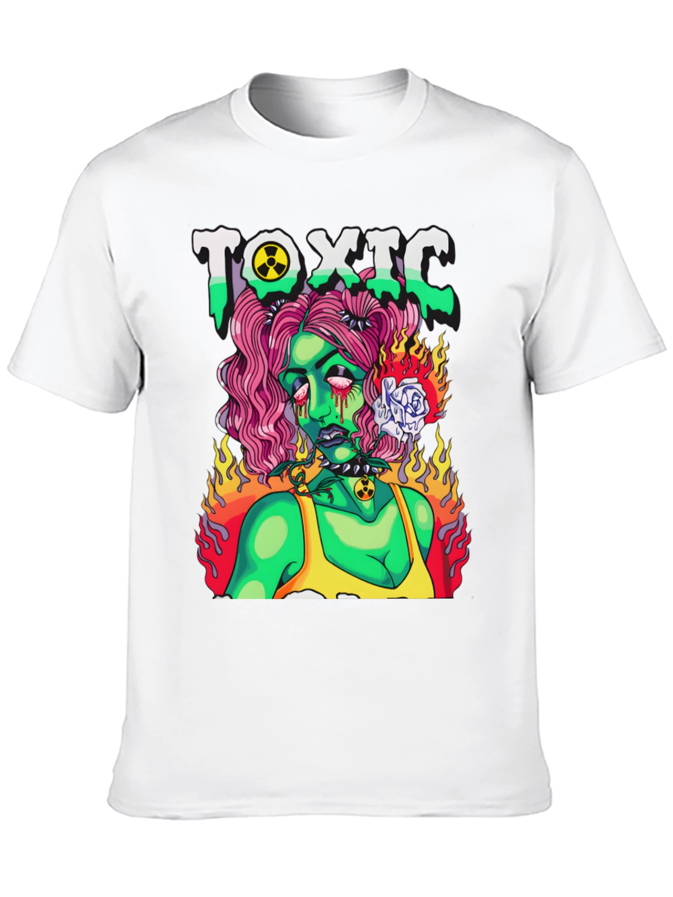 Black Toxic Zombie Girl Graphic T-Shirt view 10