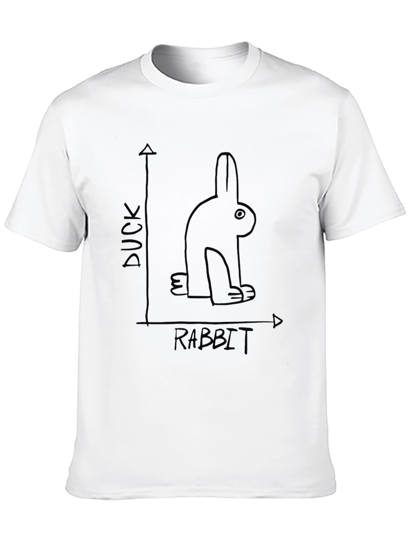 Black Duck Rabbit Illusion Graphic T-Shirt view 10