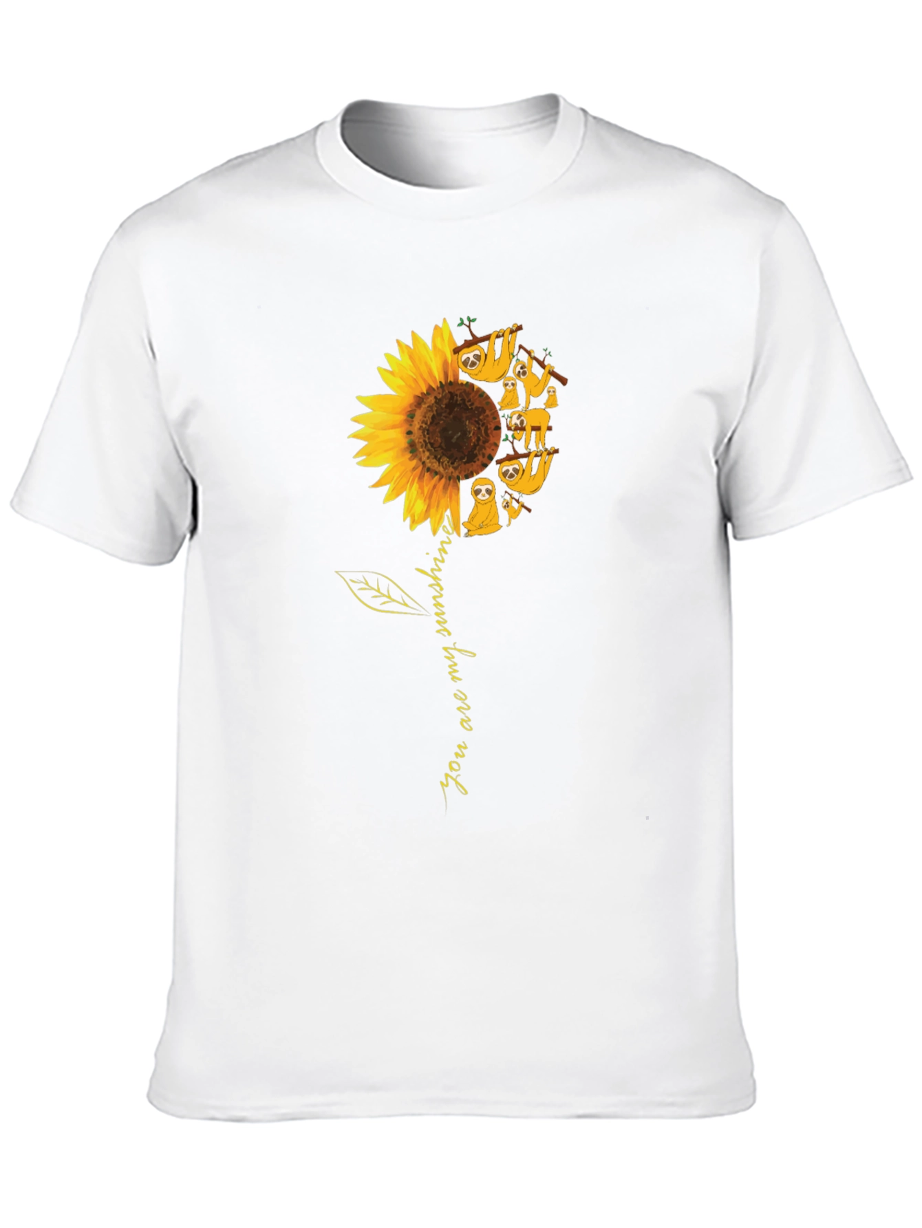 Black Sloth Sunflower Graphic T-Shirt - You Are My Sunshine view 10