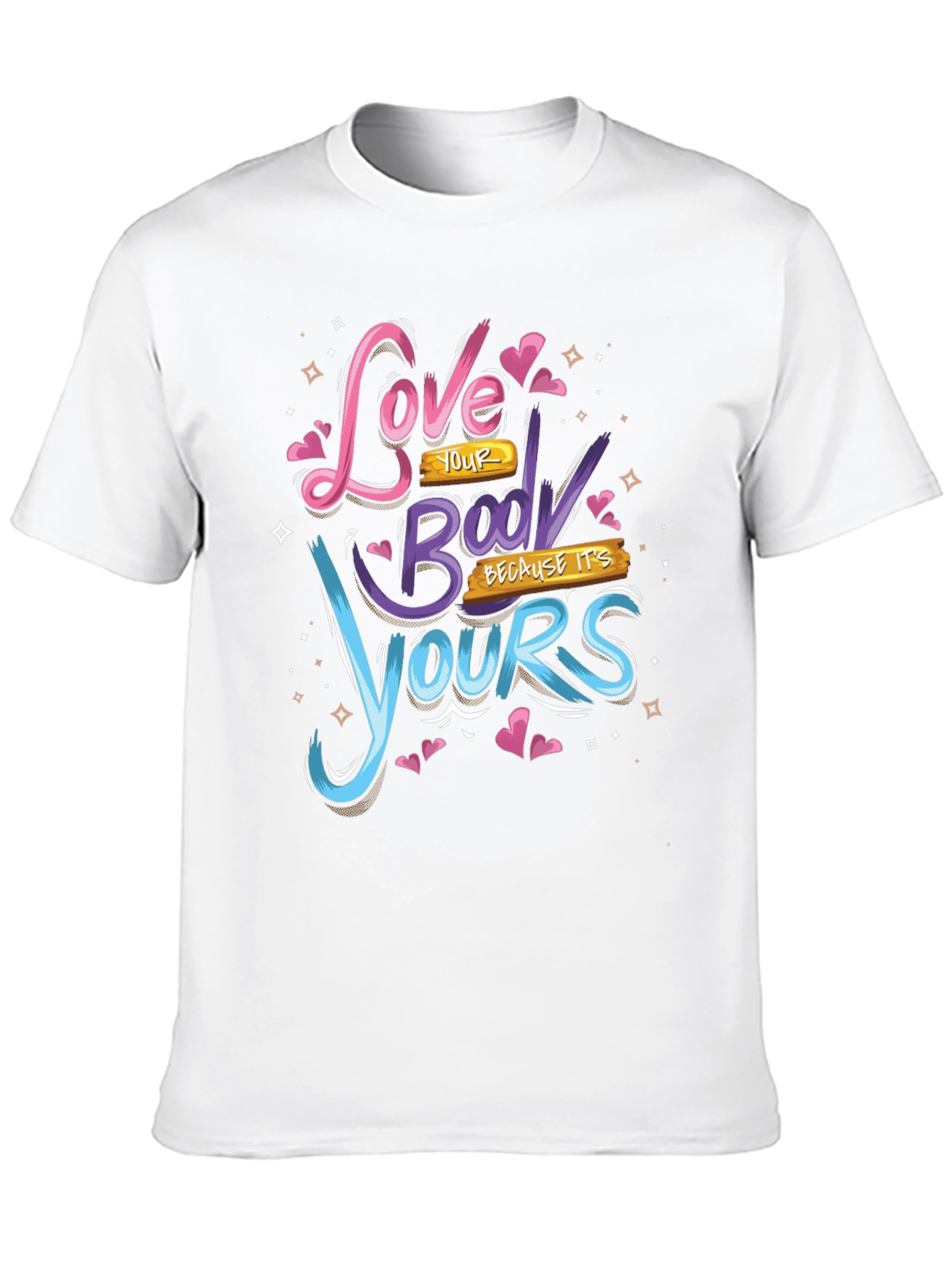 Black Love Your Body Black Graphic Tee view 10