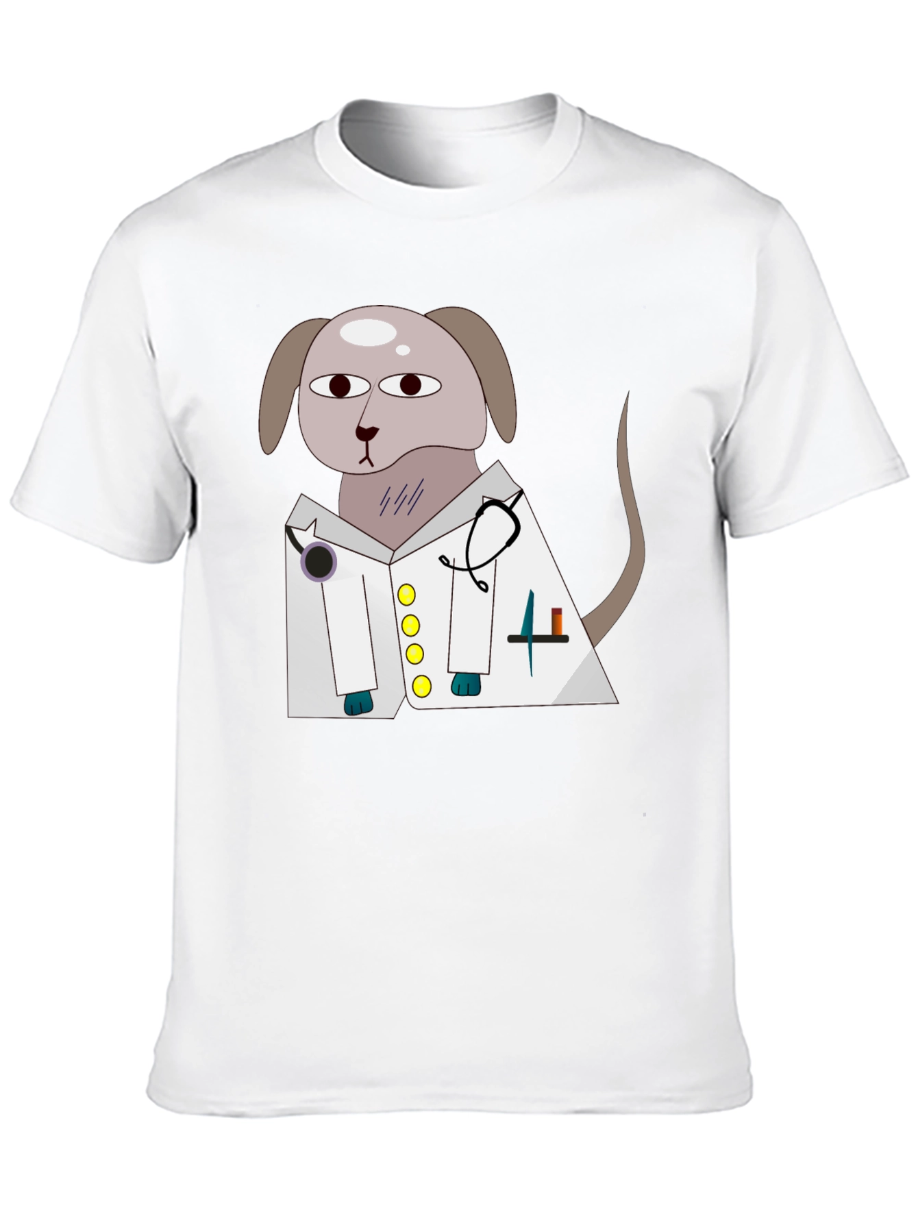 Black Vet Dog Cartoon Graphic T-Shirt - Black view 10