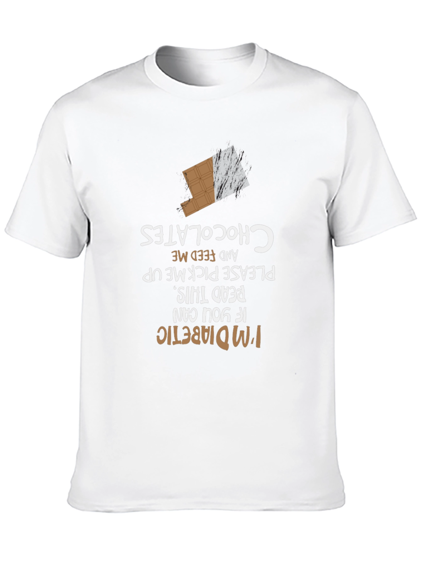 Black Funny Diabetic Chocolate T-Shirt view 10