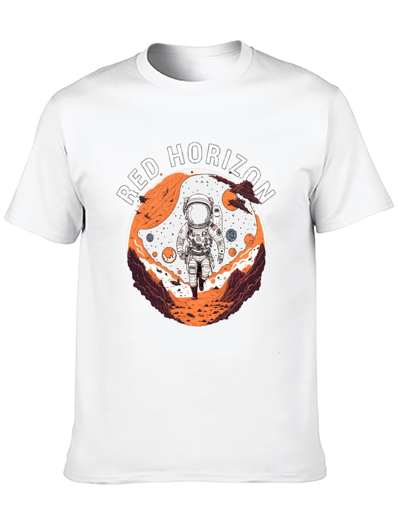 Black Red Horizon Astronaut Graphic Tee - Black view 10