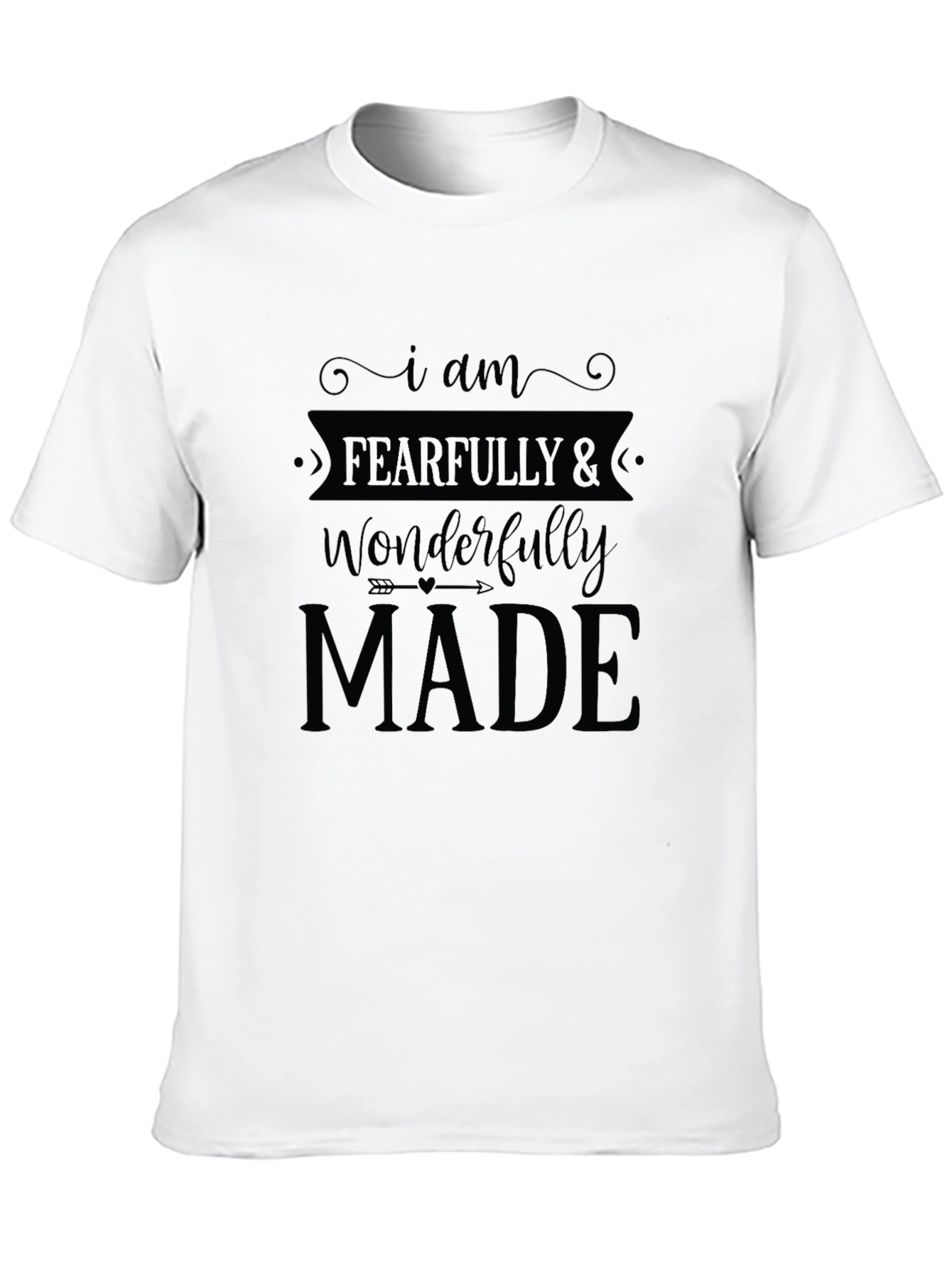 Black Fearfully and Wonderfully Made Christian T-Shirt view 10