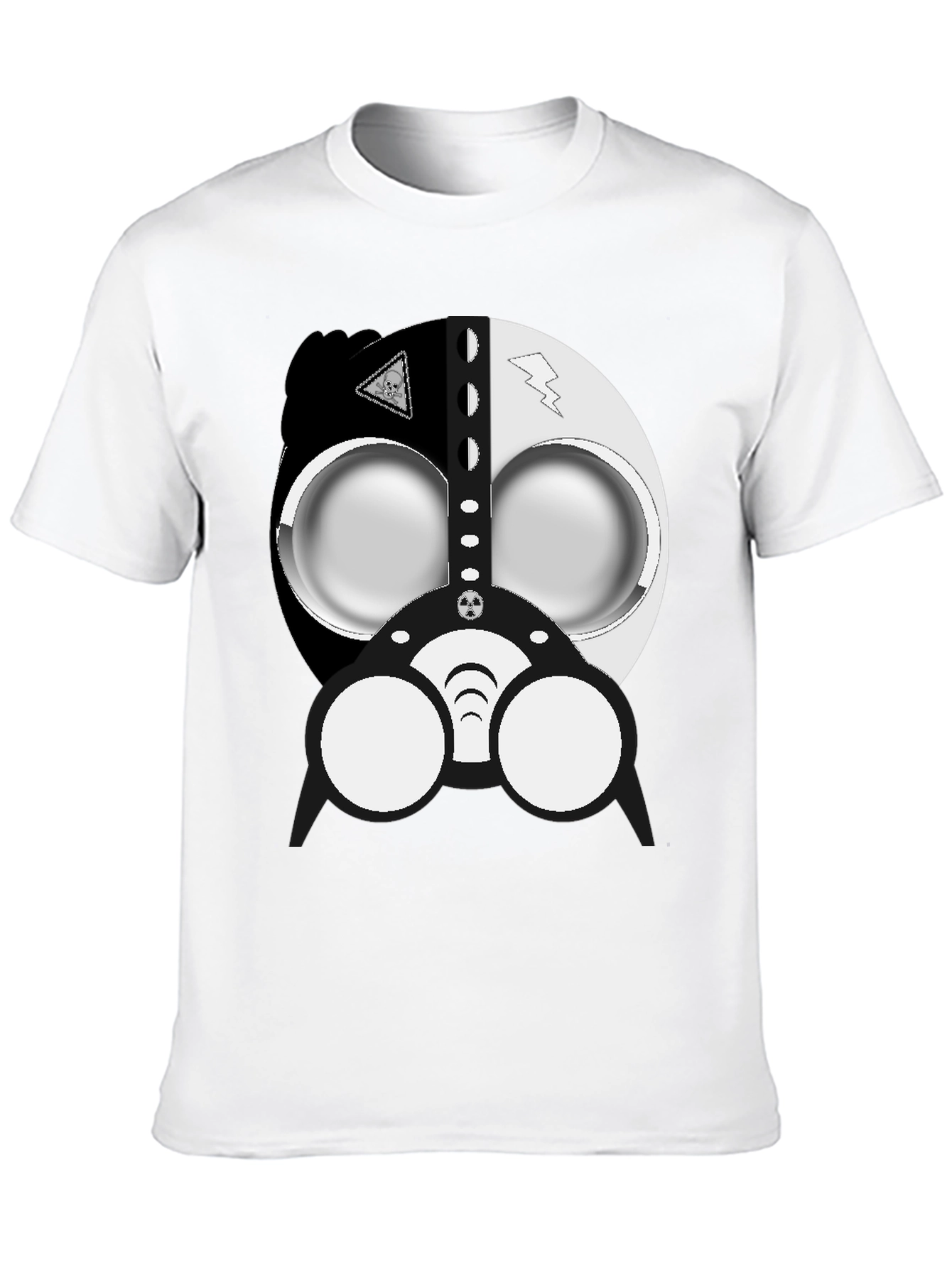 Black Cool Gas Mask Graphic Black T-Shirt view 10