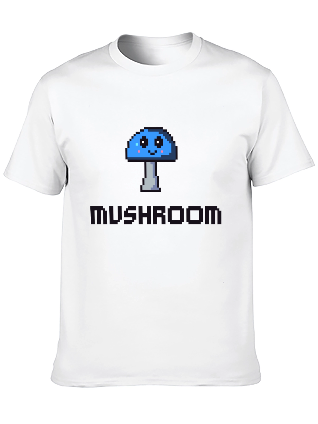Black Pixel Mushroom Graphic Tee - Unisex Cotton Blend view 10
