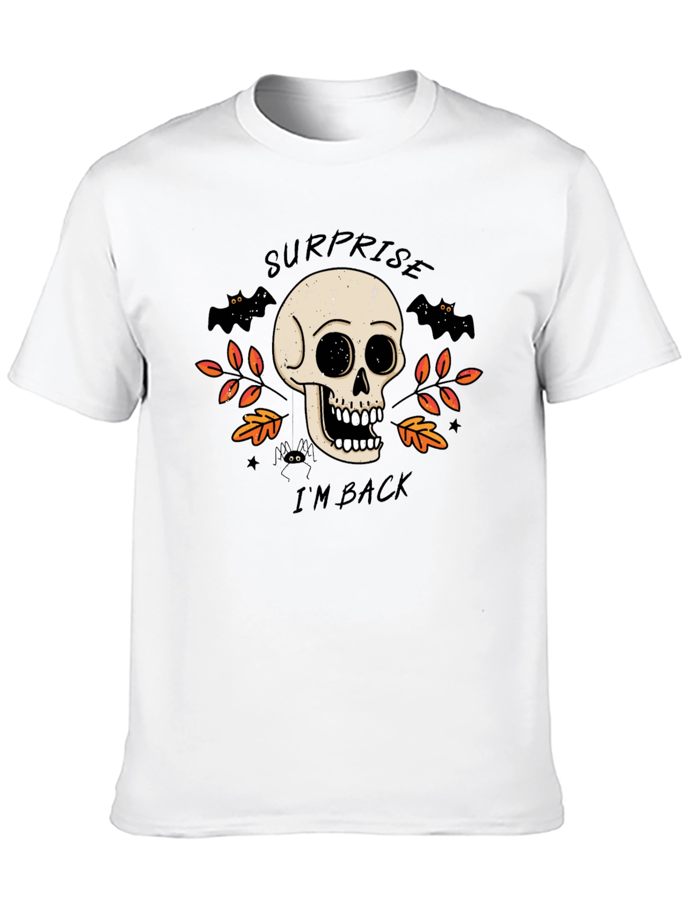 Black Surprise I'm Back Halloween Skull T-Shirt view 10