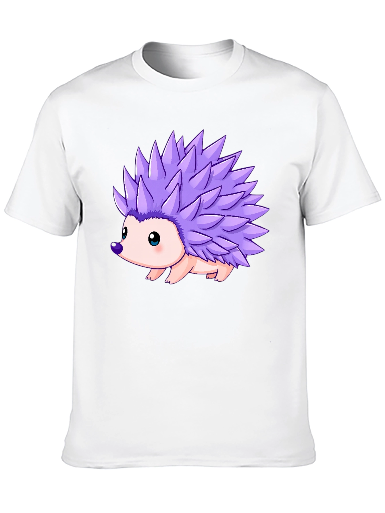 Black Cartoon Hedgehog Print T-Shirt view 10