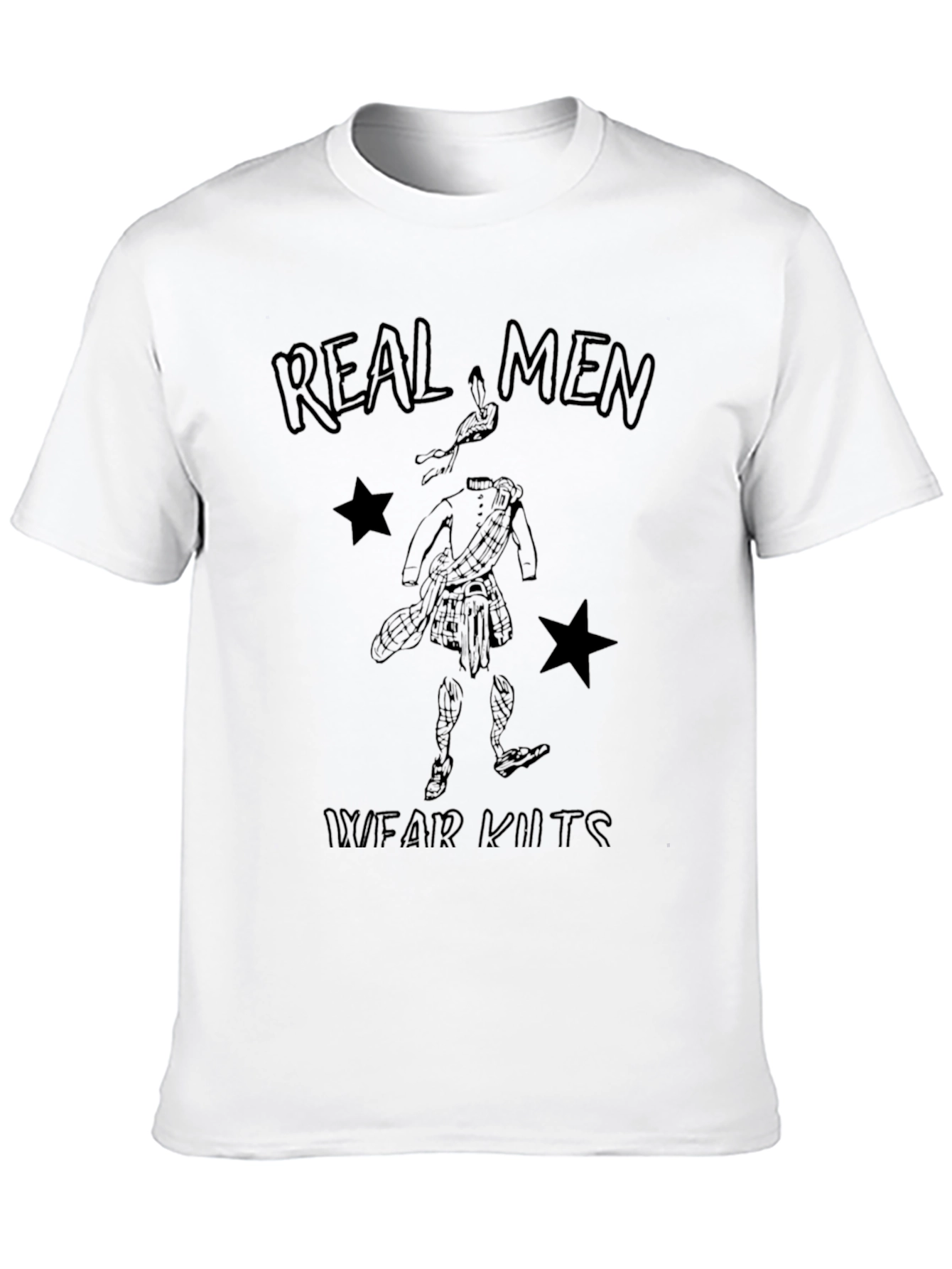 Black Real Men Wear Kilts T-Shirt - Black view 10