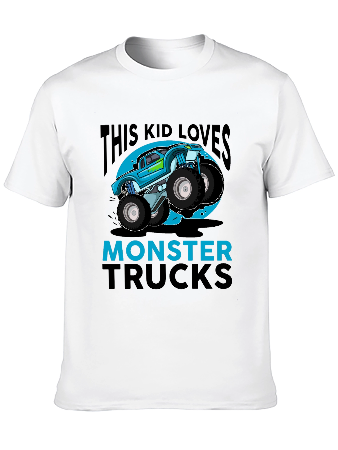 Kids' Monster Truck T-Shirt - Blue Graphic Design - 10