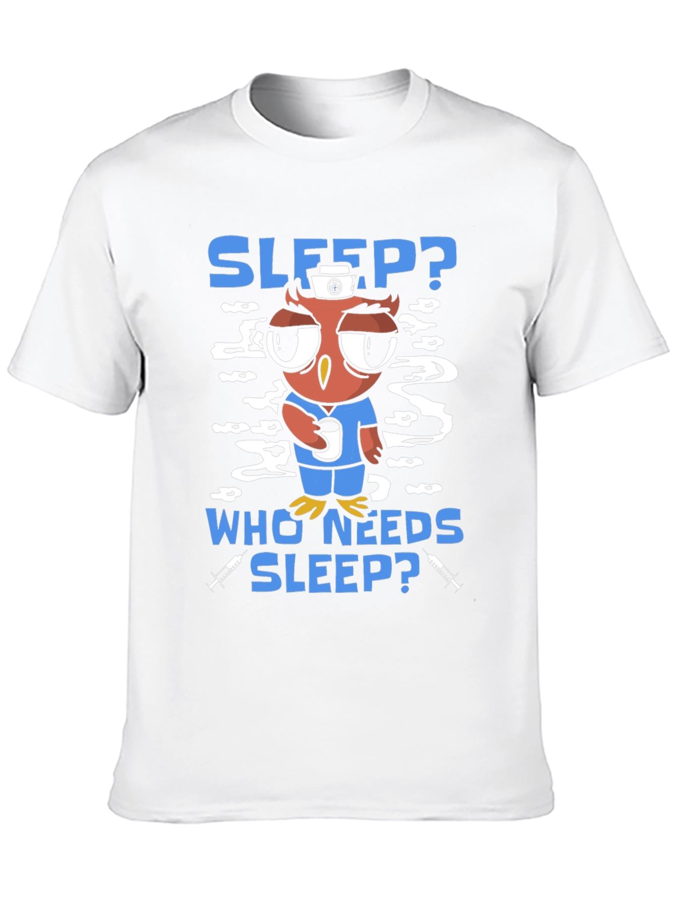 Black Sleep Deprived Owl Nurse T-Shirt view 10
