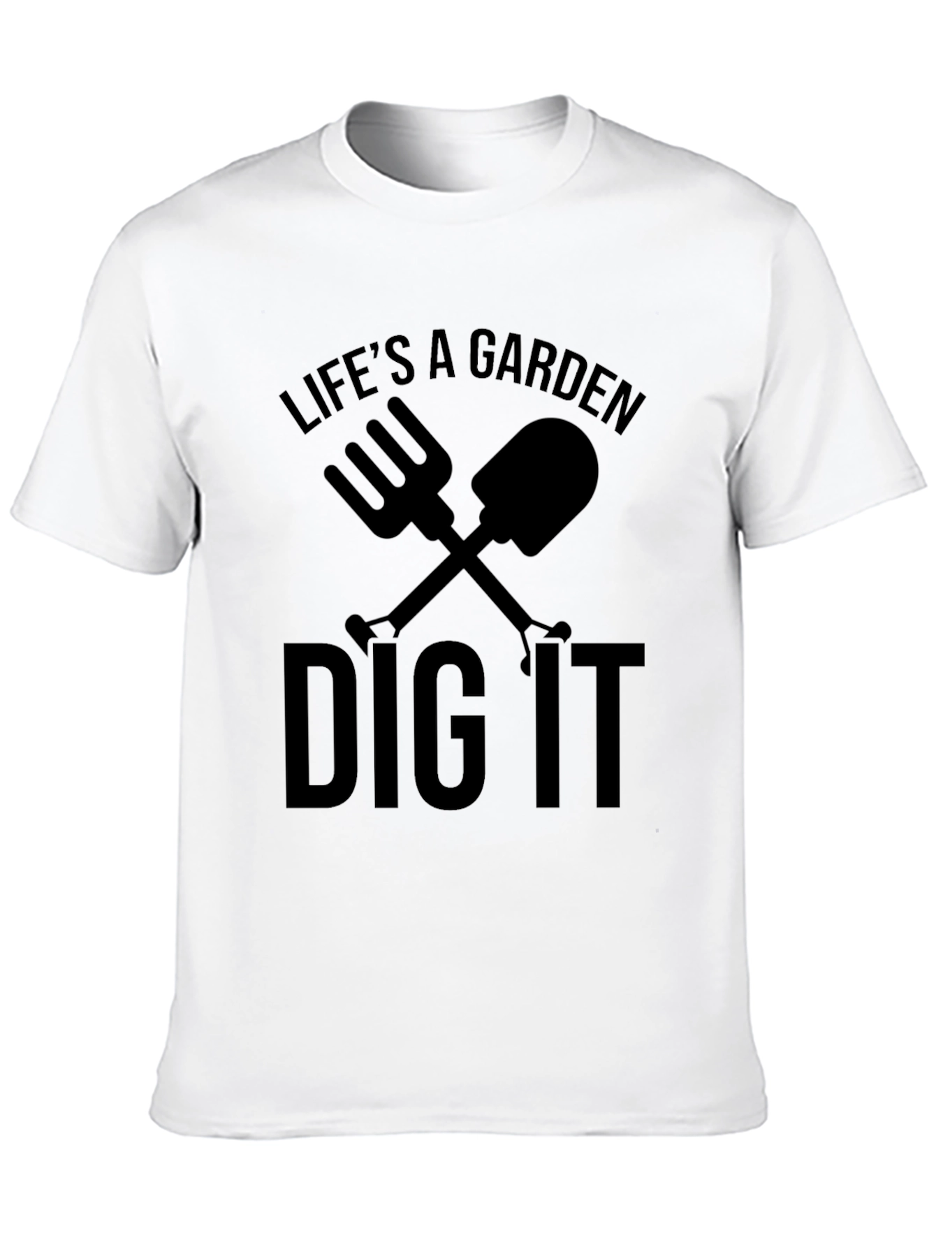 Black Life's a Garden Dig It Men's Black T-Shirt view 10