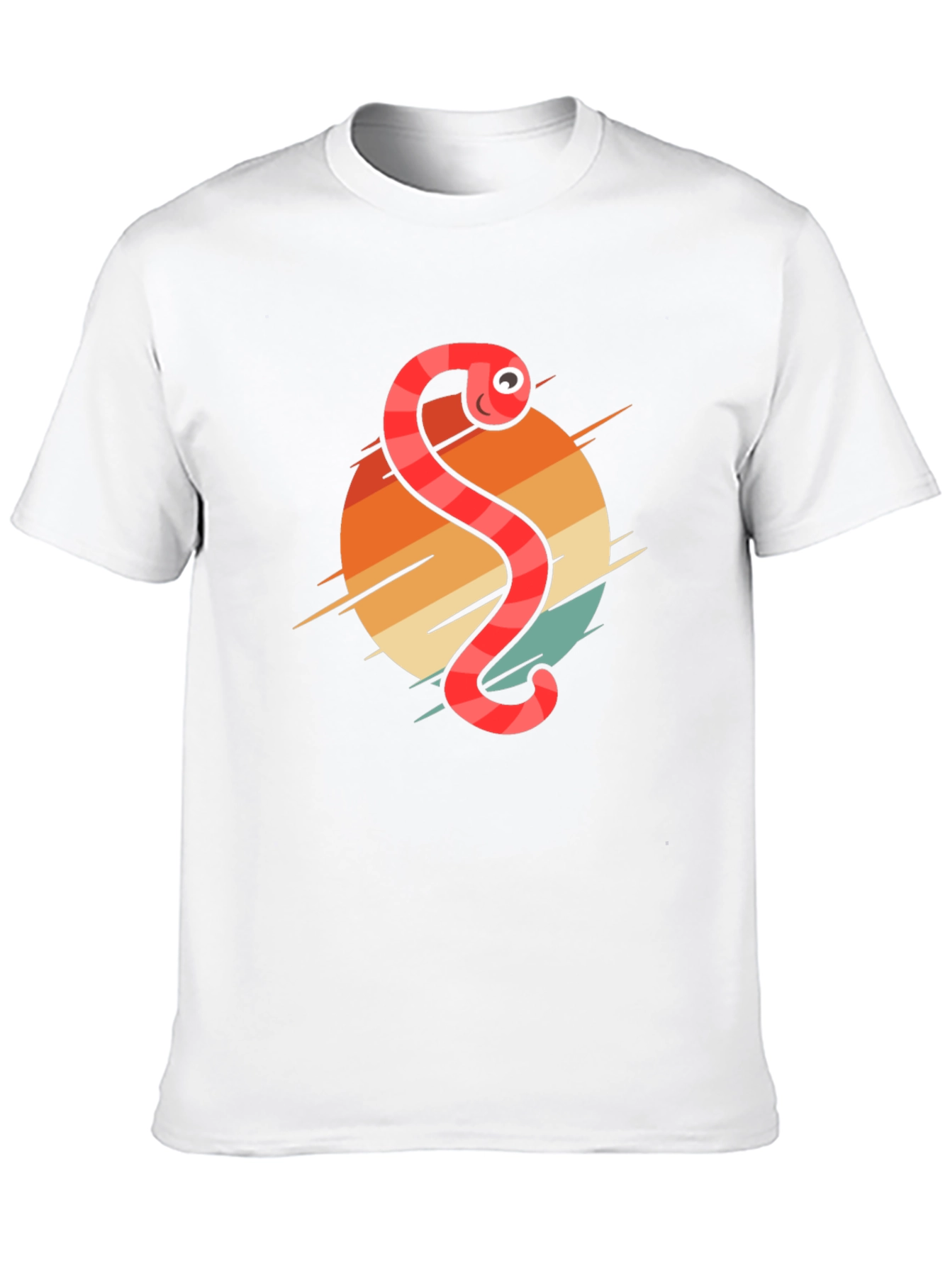 Black Retro Worm Graphic Tee - Fun Novelty T-Shirt view 10