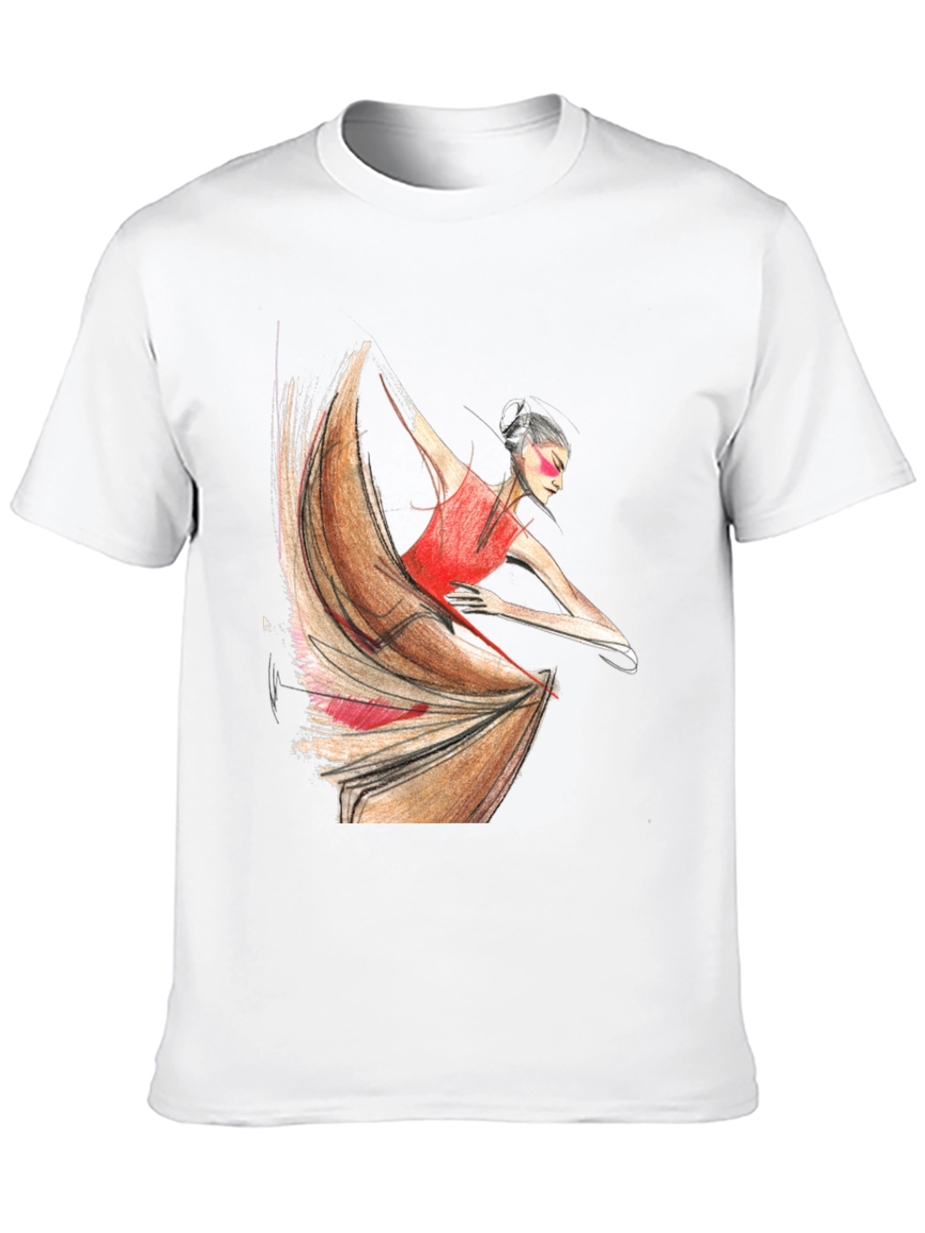 Black Flamenco Dancer Graphic Tee - Black Unisex T-Shirt view 10