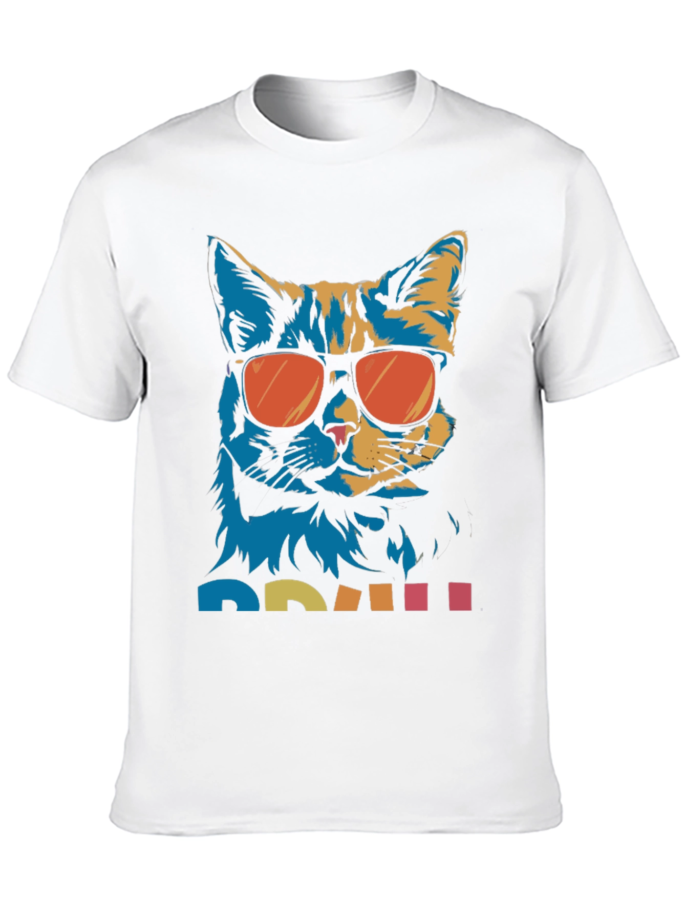 Black Cool Cat Graphic Tee - Retro Style view 10