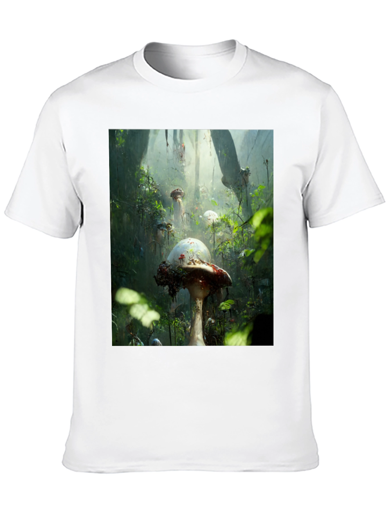 Black Enchanted Forest Mushroom T-Shirt view 10