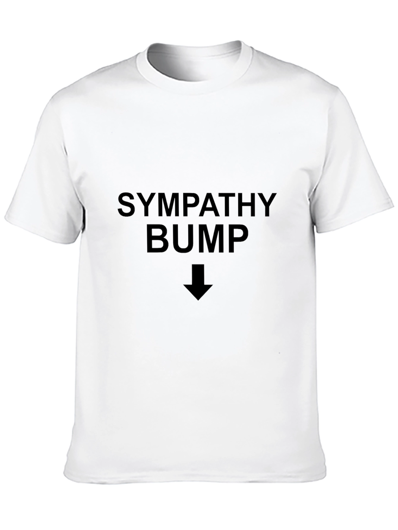 Black Sympathy Bump T-Shirt - Pointing Down Arrow Humor Tee view 10