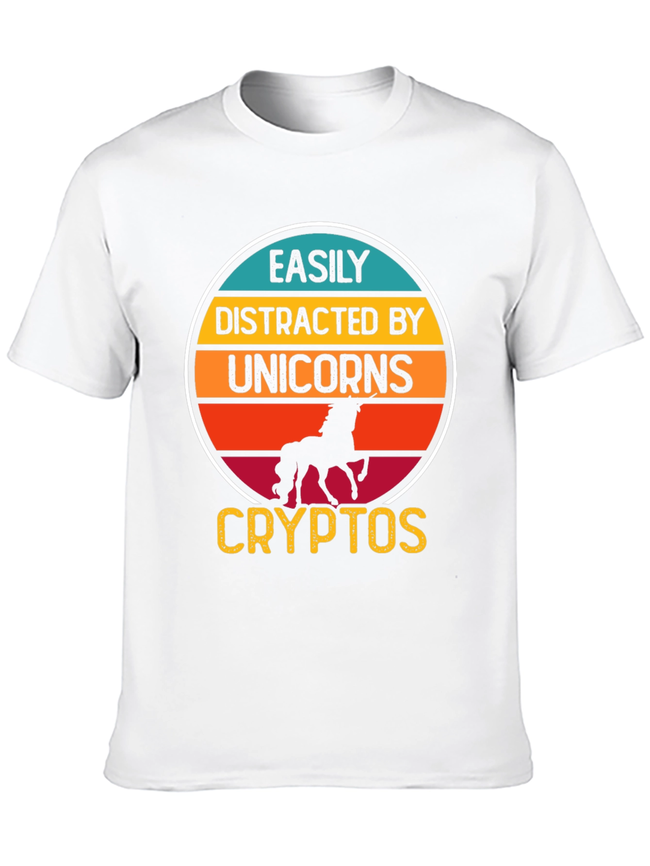Black Easily Distracted By Unicorns and Cryptos T-Shirt view 10