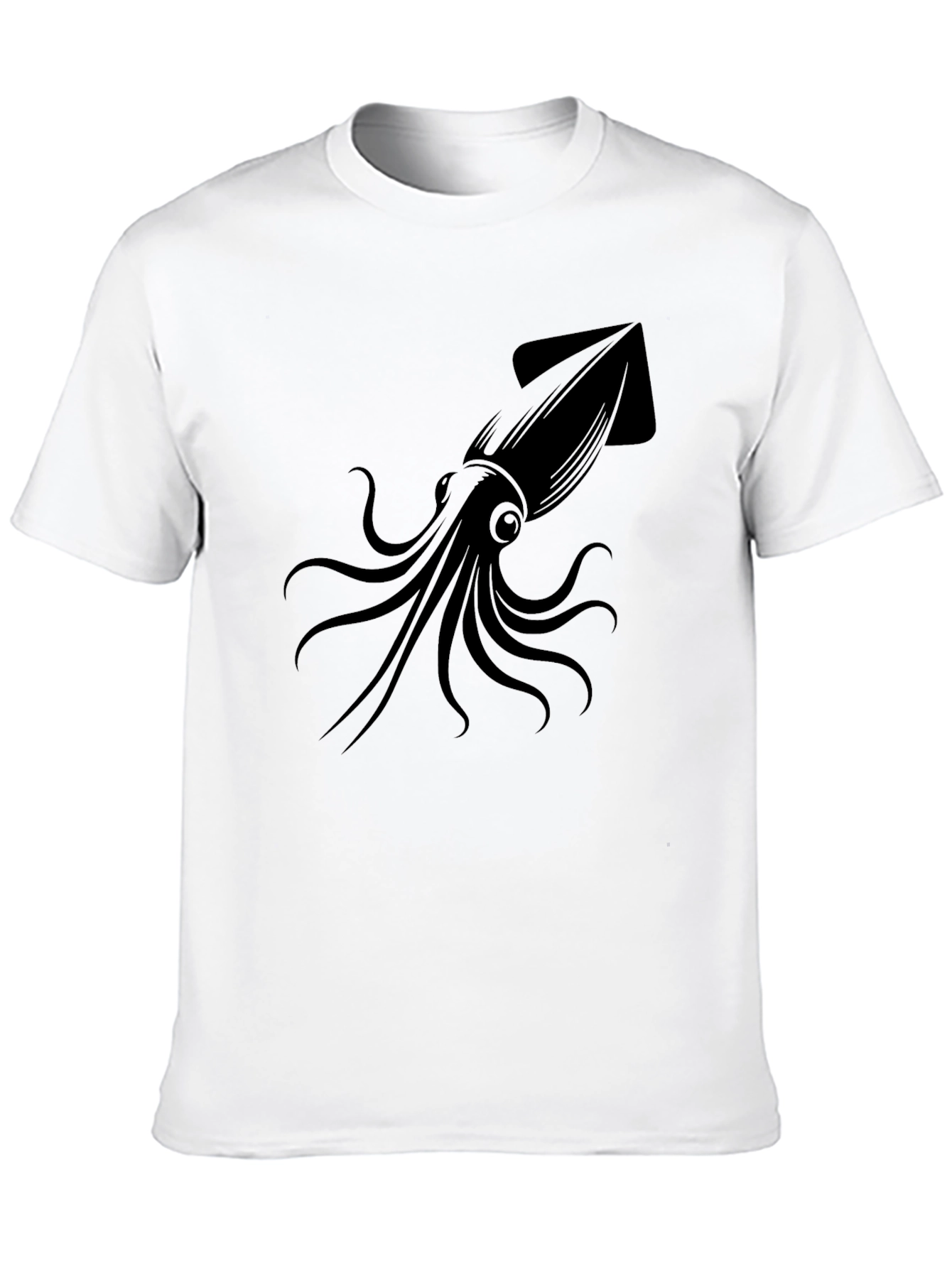 Black Squid Graphic Print Black T-Shirt view 10