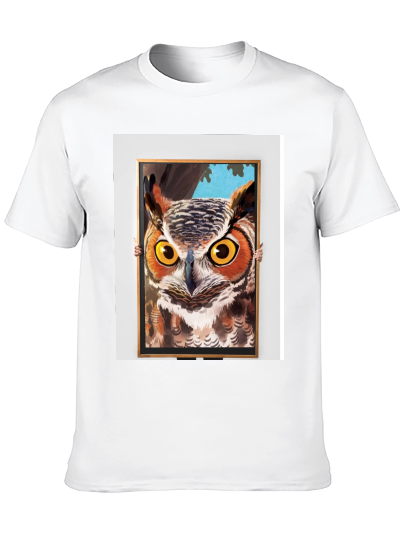 Black Owl Framed Art Graphic T-Shirt view 10