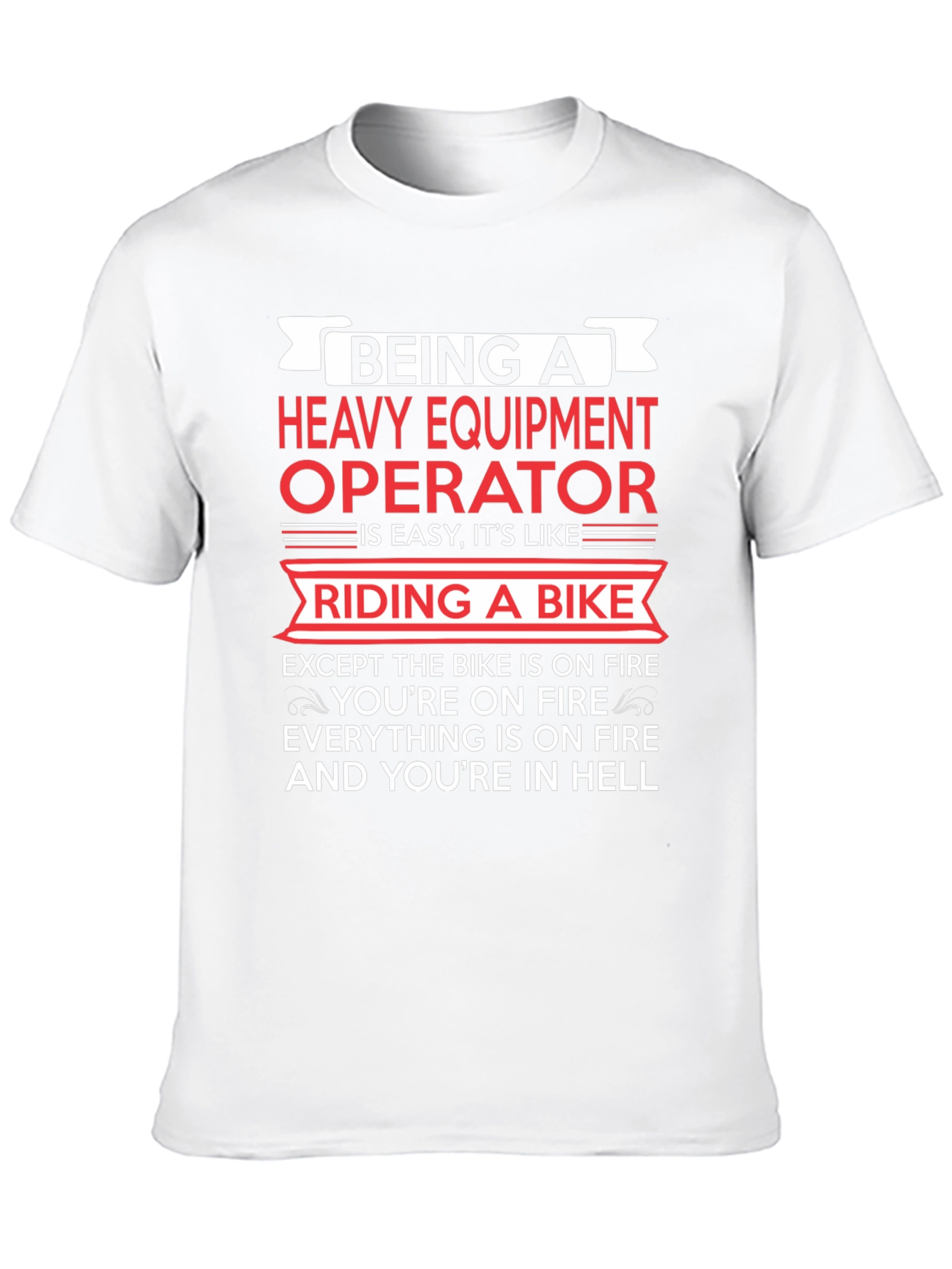 Black Heavy Equipment Operator T-Shirt - Ride a Bike in Hell view 10