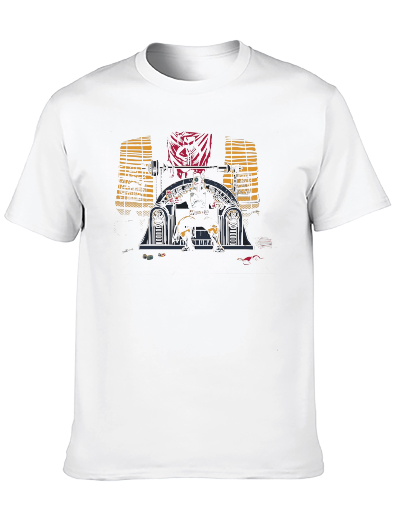 Black Retro Sci-Fi Throne T-Shirt view 10