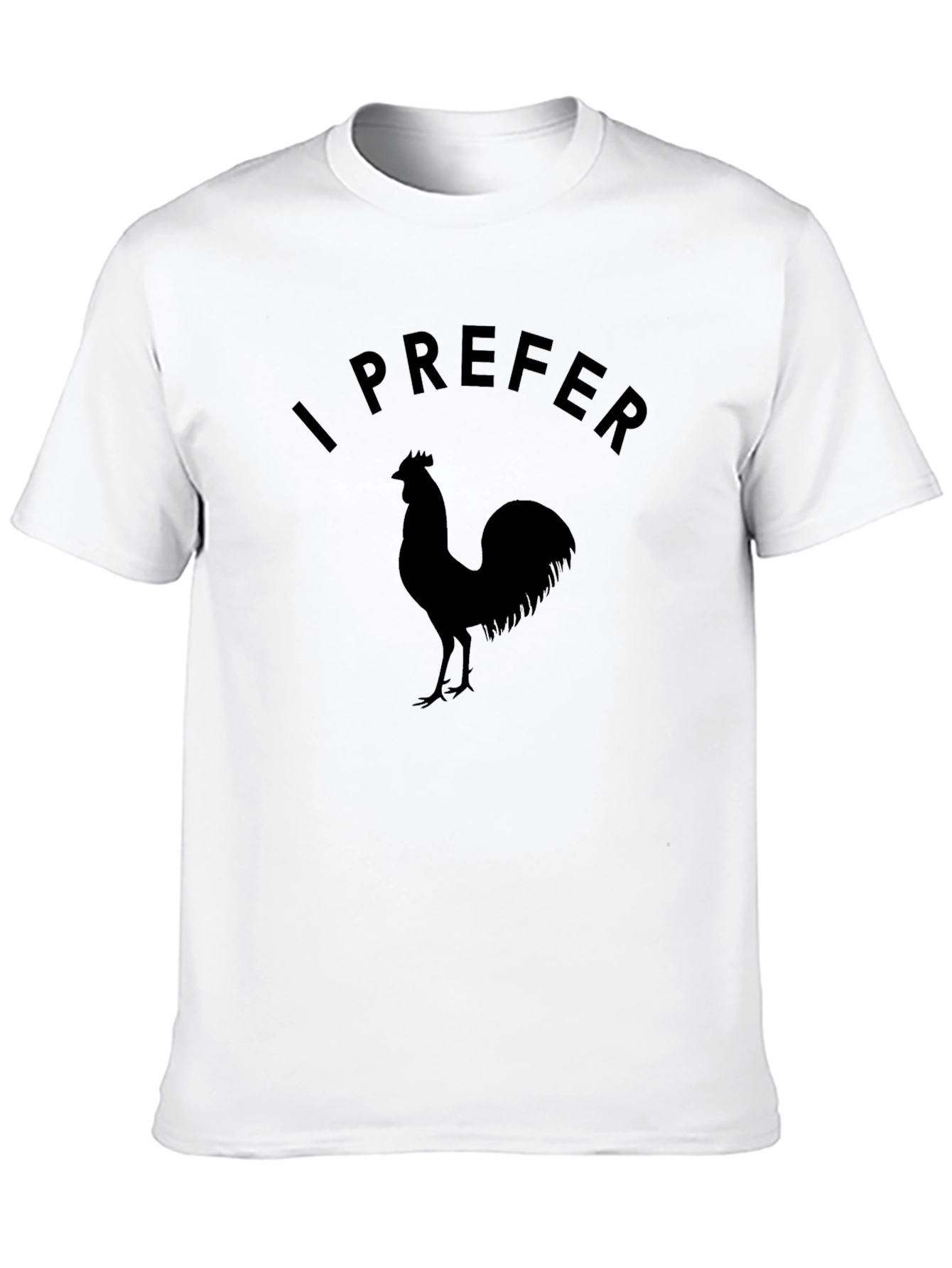 Black I Prefer Rooster Graphic Tee - Black Cotton T-Shirt view 10
