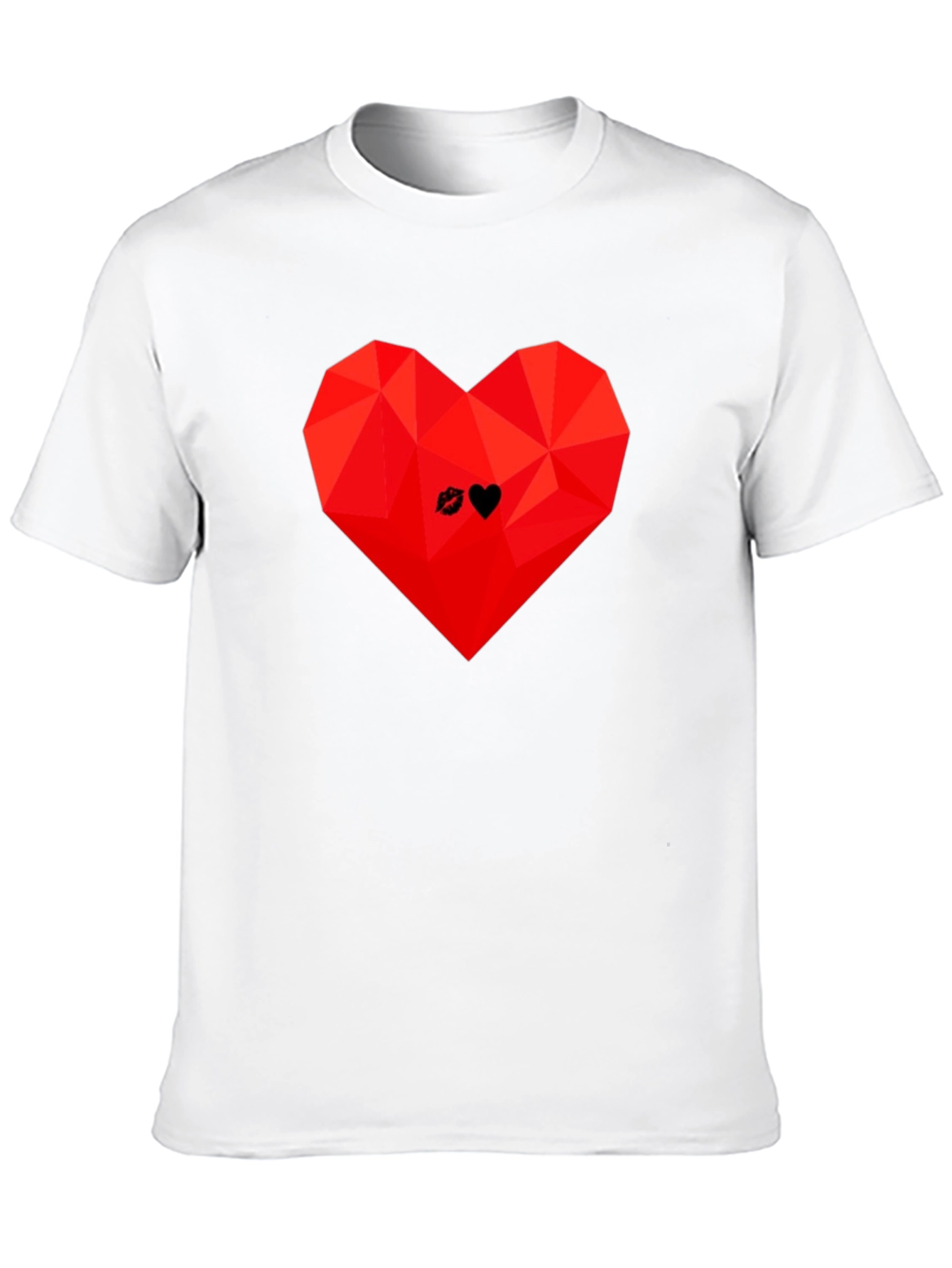 Black Geometric Heart Graphic Tee - Modern Love T-Shirt view 10