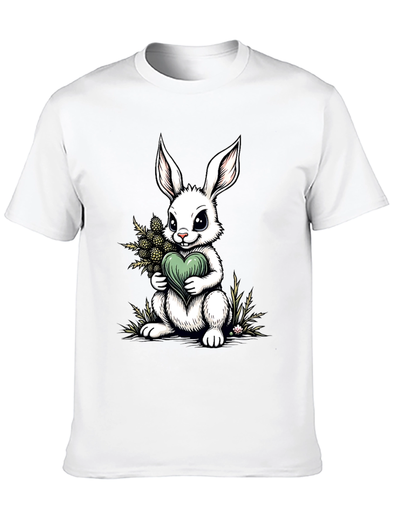 Black Bunny Heart Graphic Tee - Cute Rabbit Shirt view 10