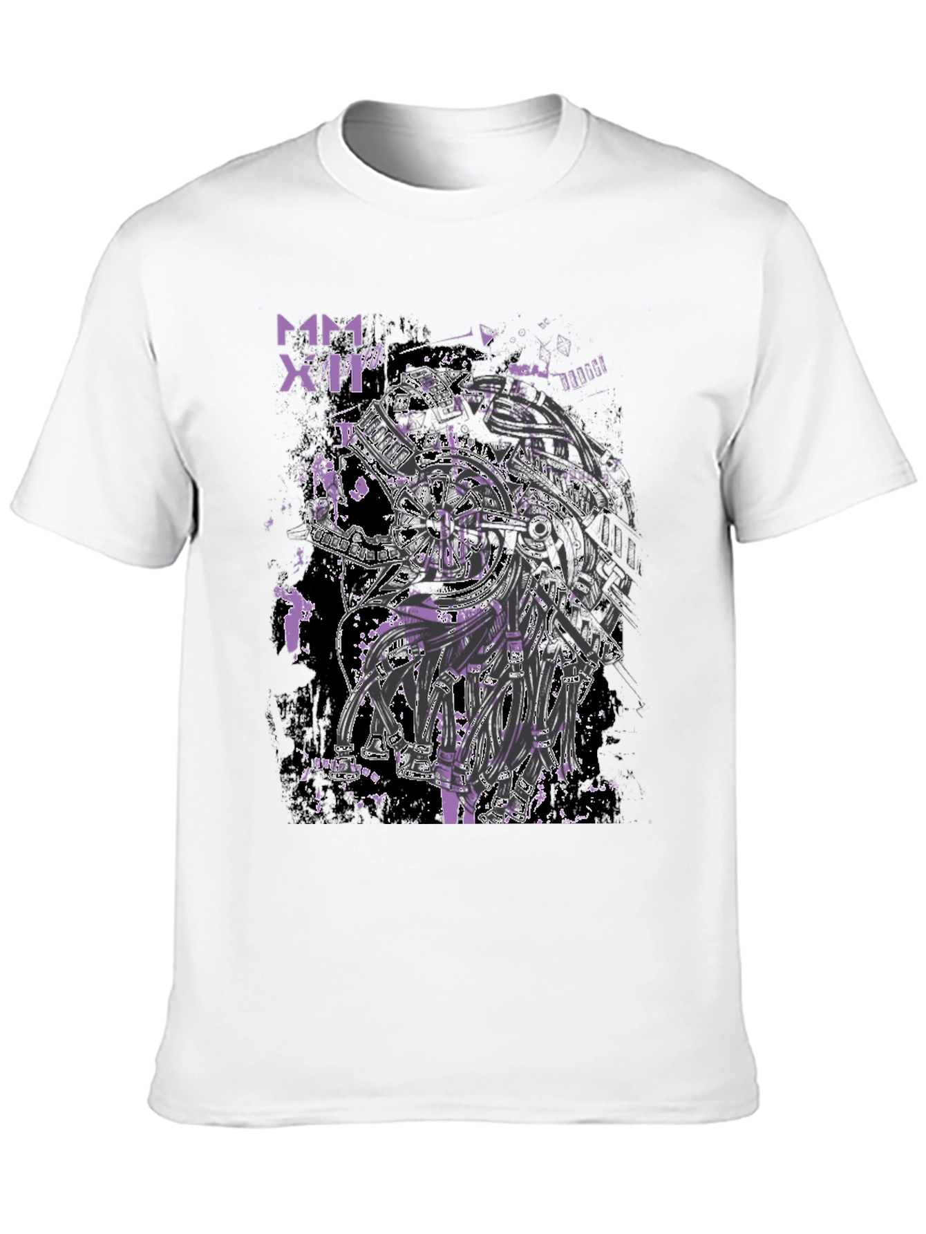 Black Cyberpunk Style Graphic Print Black T-Shirt view 10