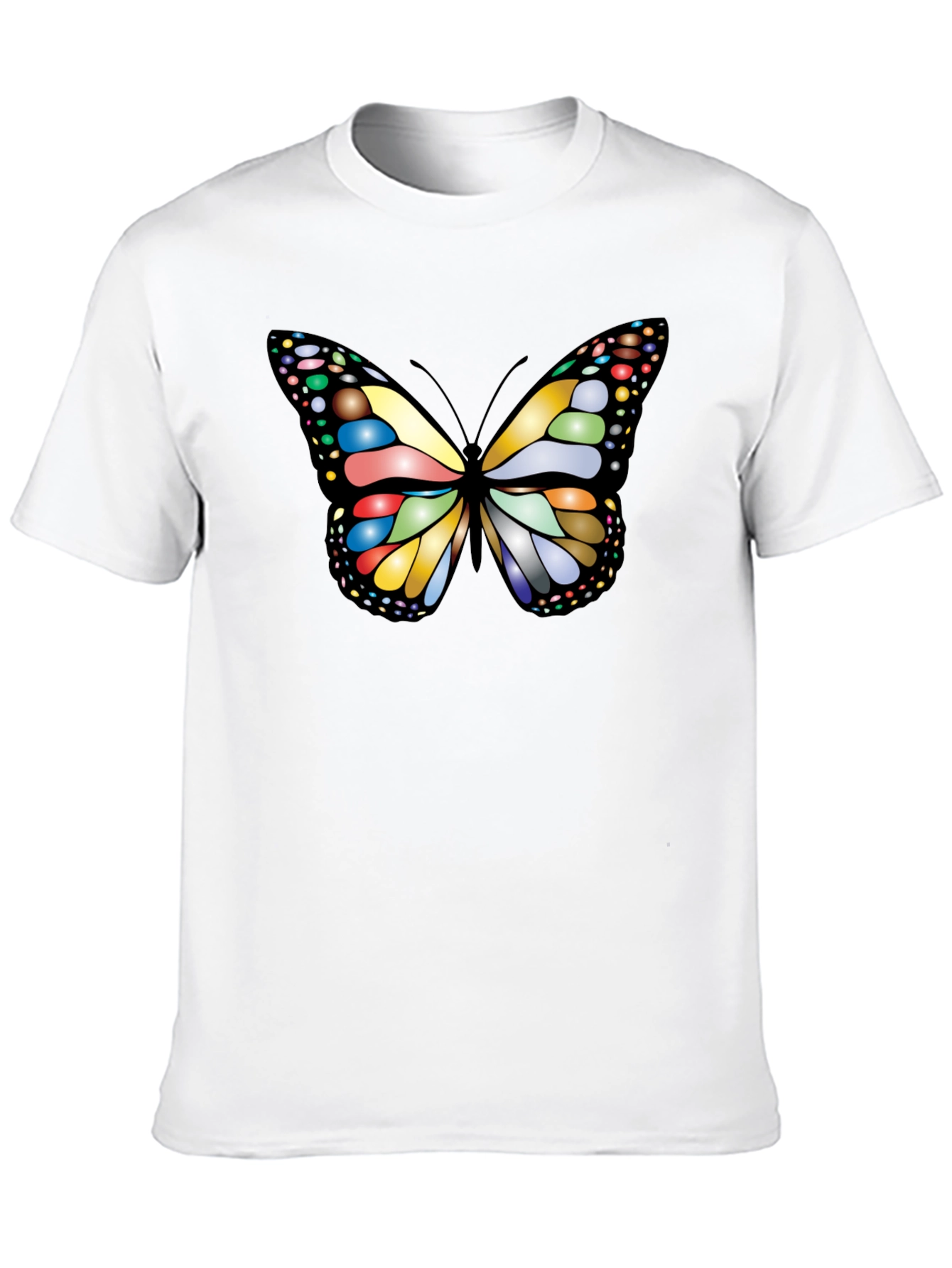 Black Butterfly Graphic Tee - Black Cotton T-Shirt view 10