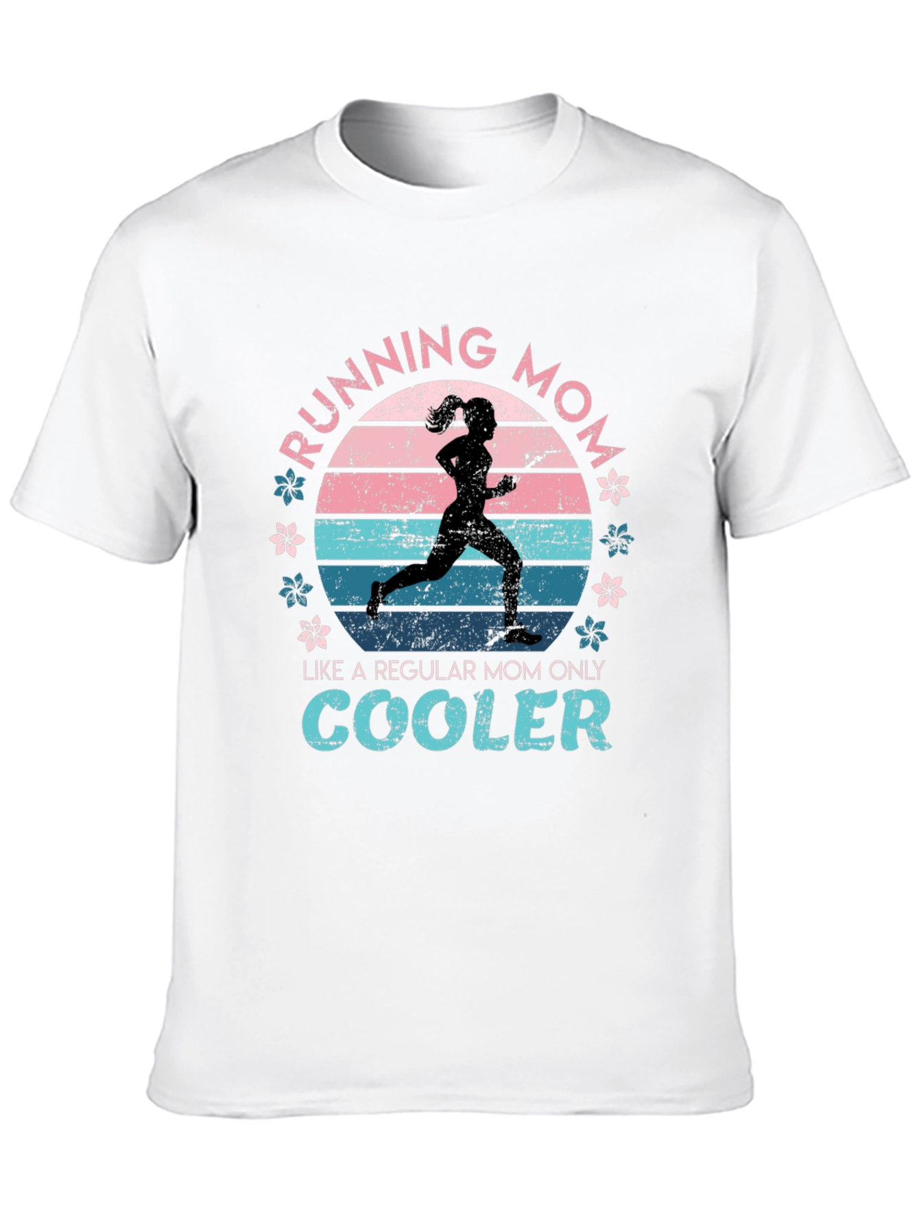 Black Running Mom T-Shirt - Like a Regular Mom Only Cooler view 10