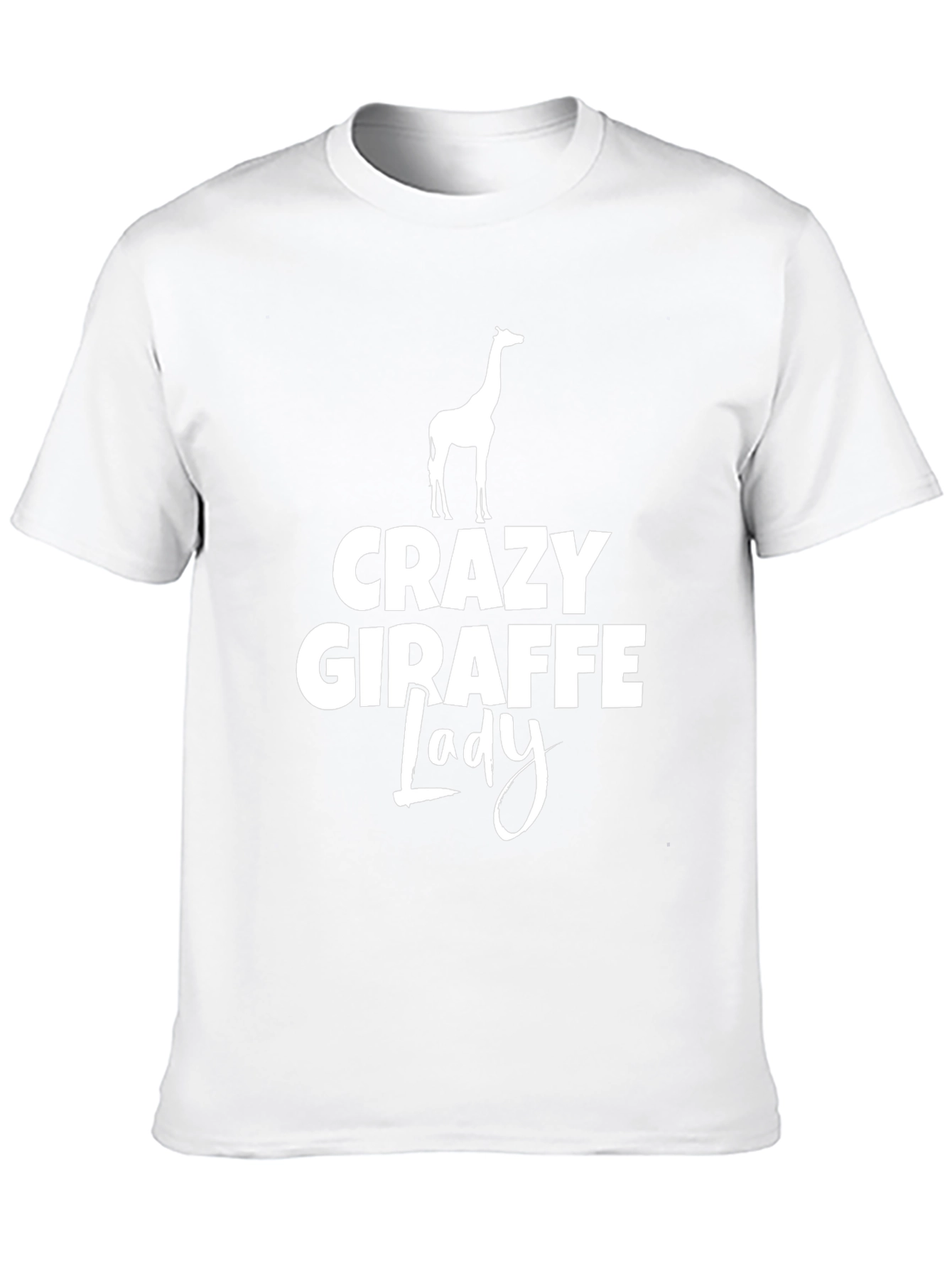 Black Crazy Giraffe Lady T-Shirt - Black Novelty Tee view 10