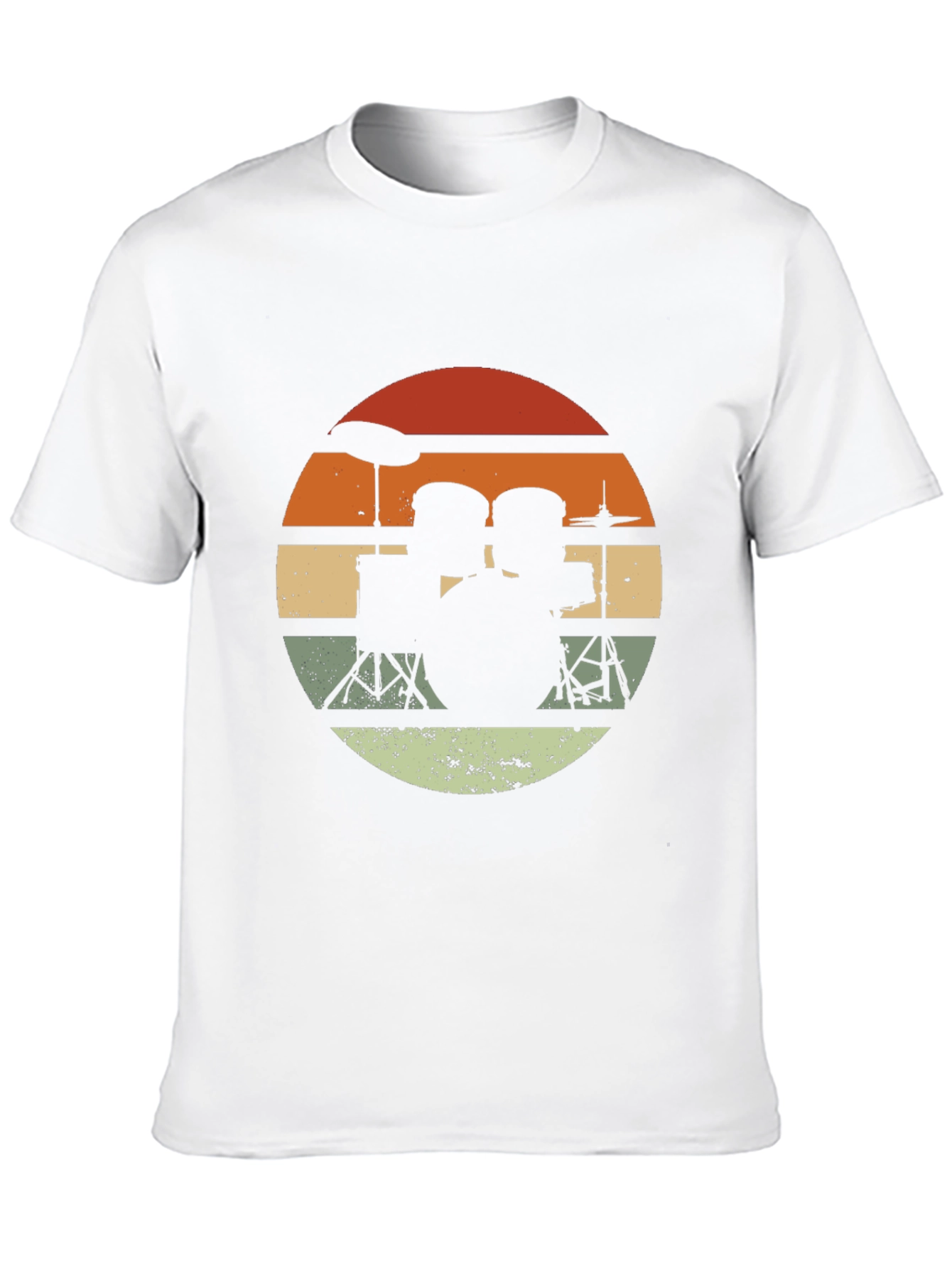 Black Retro Drum Set Graphic T-Shirt - Black view 10