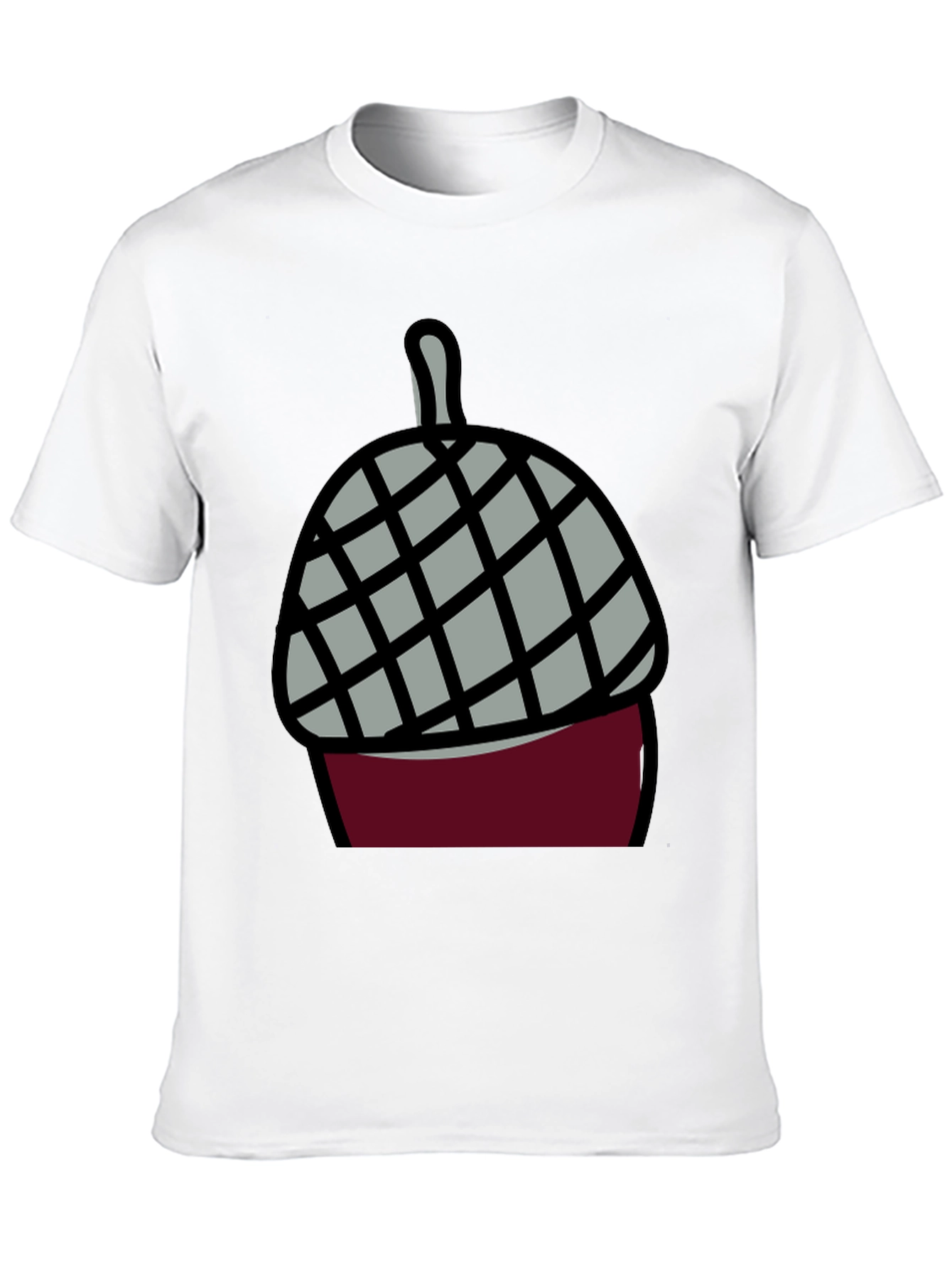 Black Acorn Cartoon Graphic Tee - Black Cotton Blend view 10