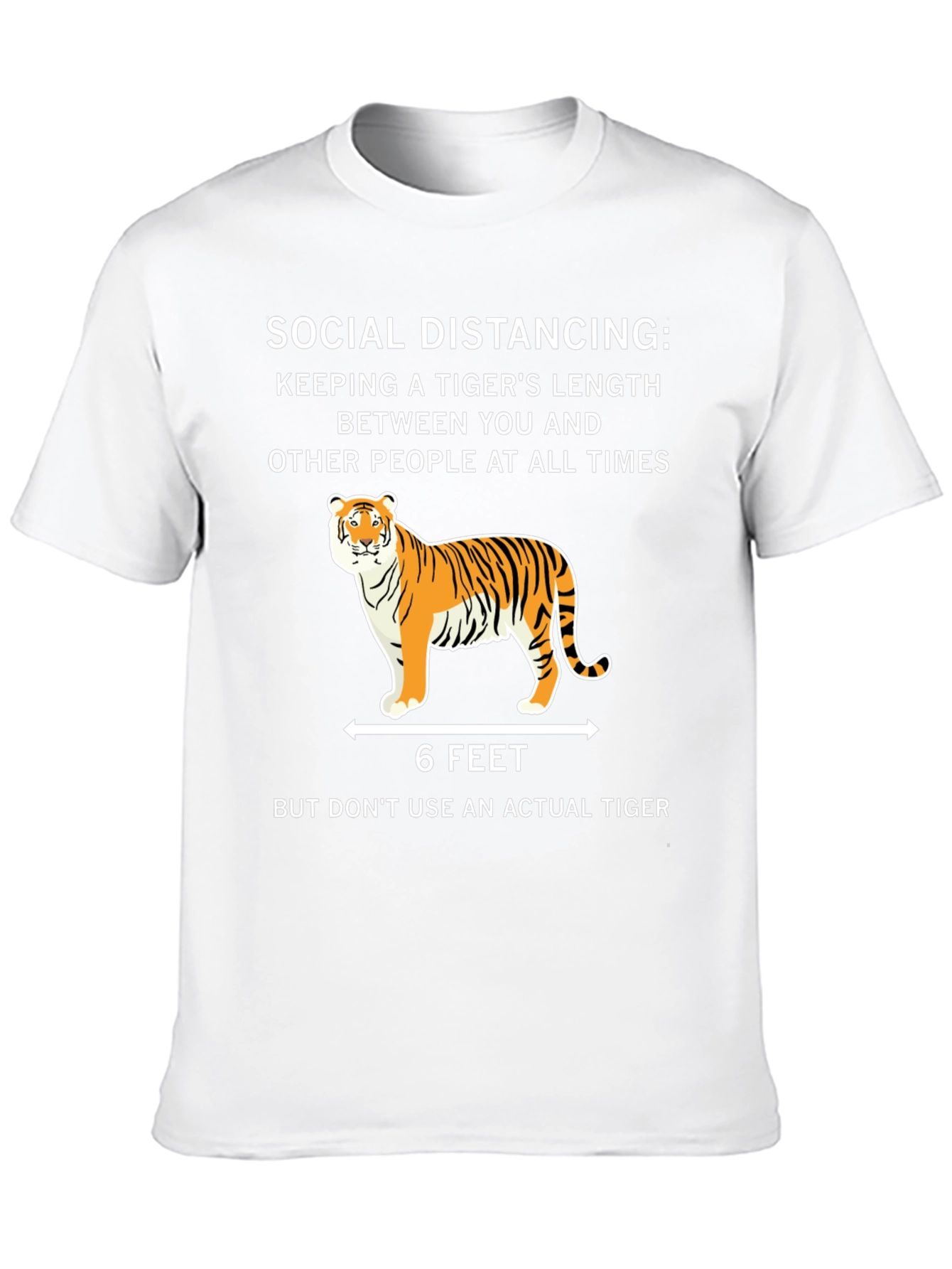 Black Social Distancing Tiger Length T-Shirt view 10