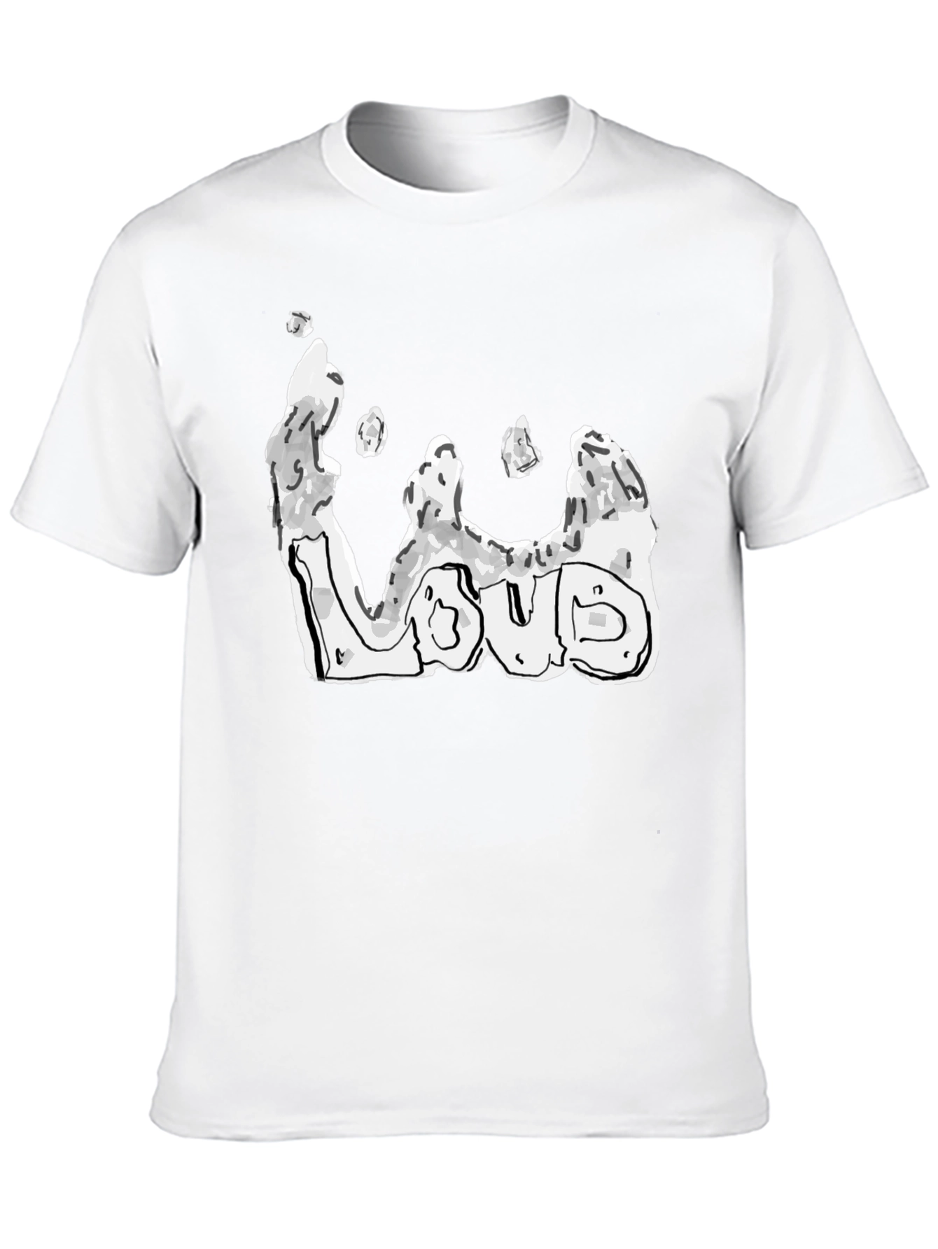 Black Men's Black "Loud" Graphic Tee view 10