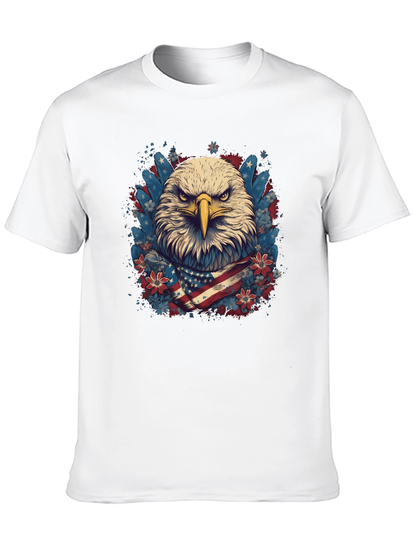 Black American Eagle Graphic Tee Patriotic USA Flag T-Shirt view 10