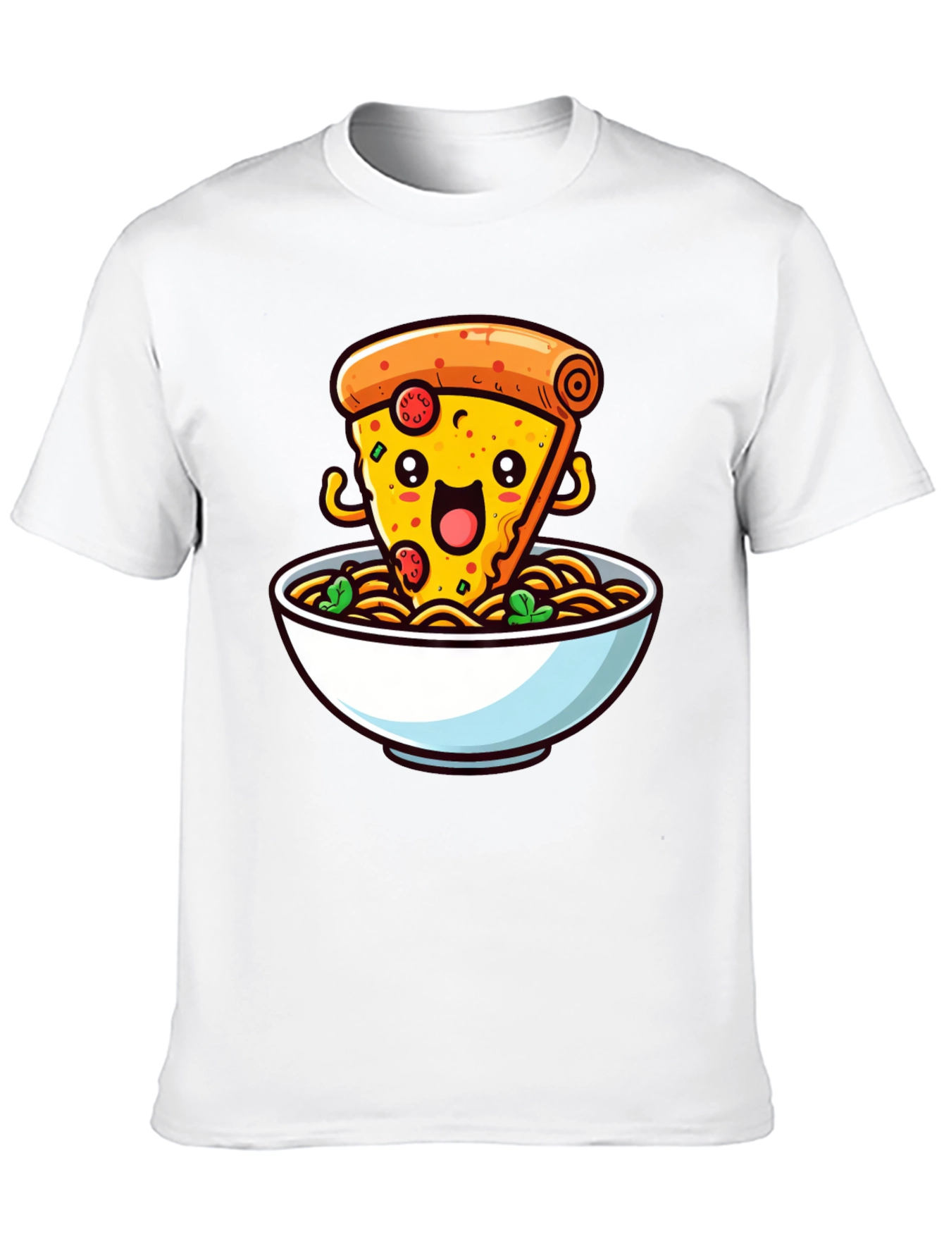 Black Pizza and Noodles Graphic T-Shirt - Black view 10